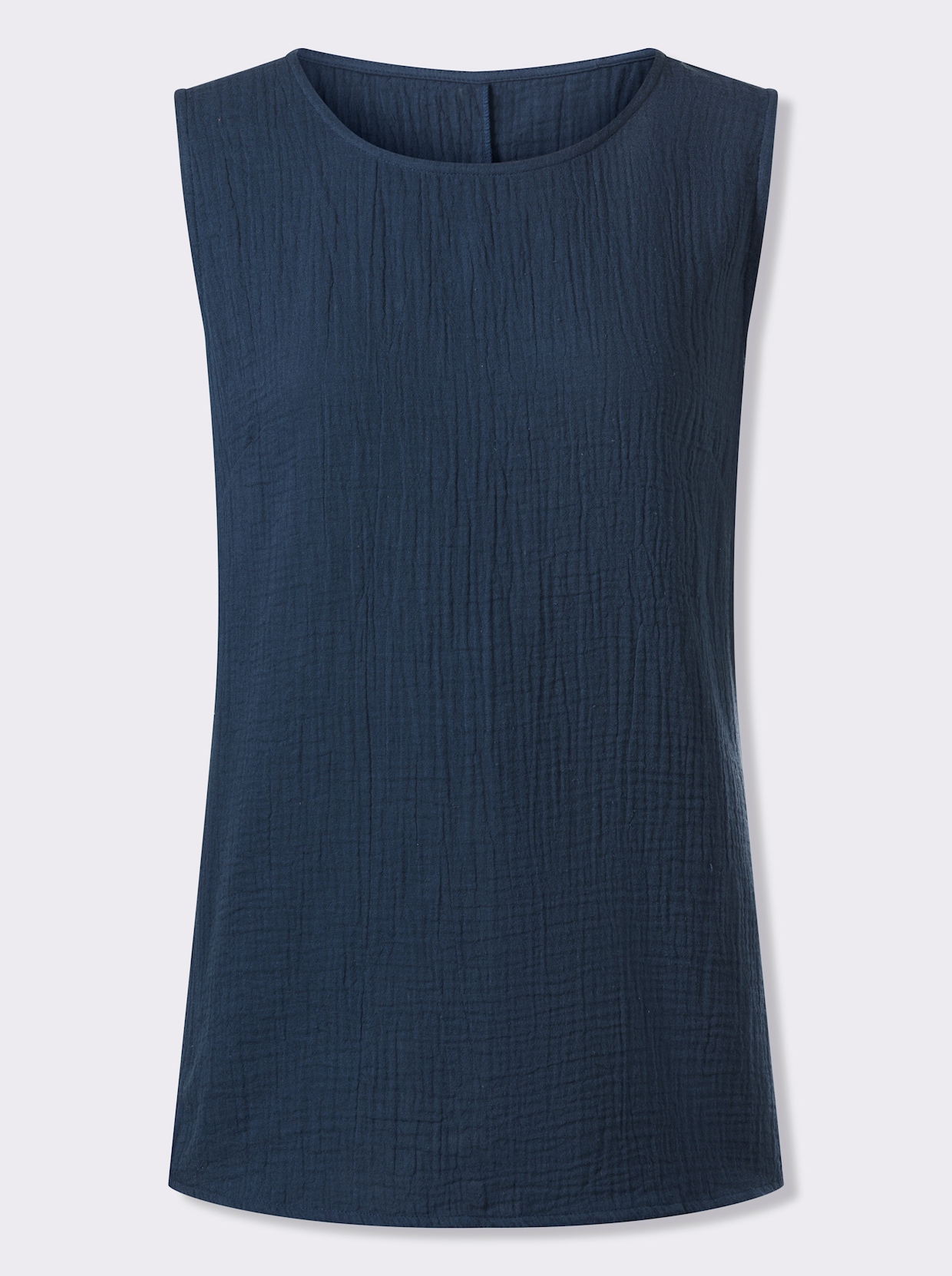 Blusentop in Musselin-Qualität - dunkelblau