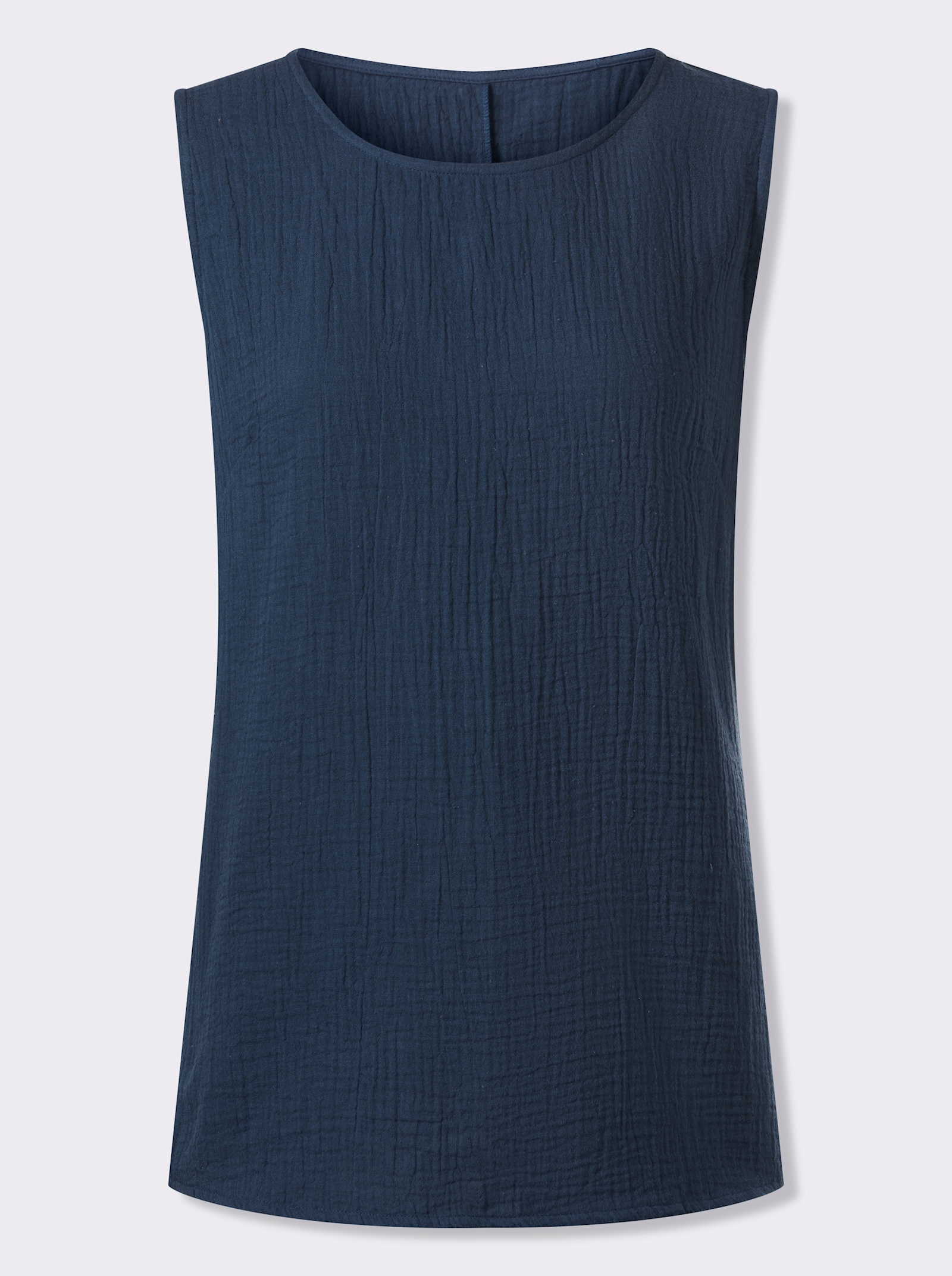 Blusentop in Musselin-Qualität - dunkelblau