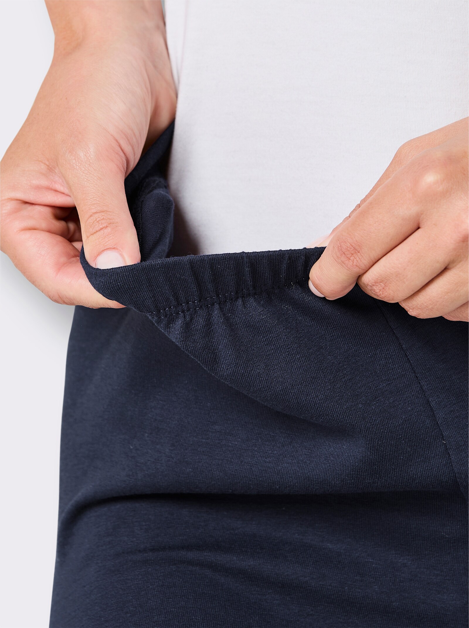 feel good Leggings 3/4-lang - schwarz + marine