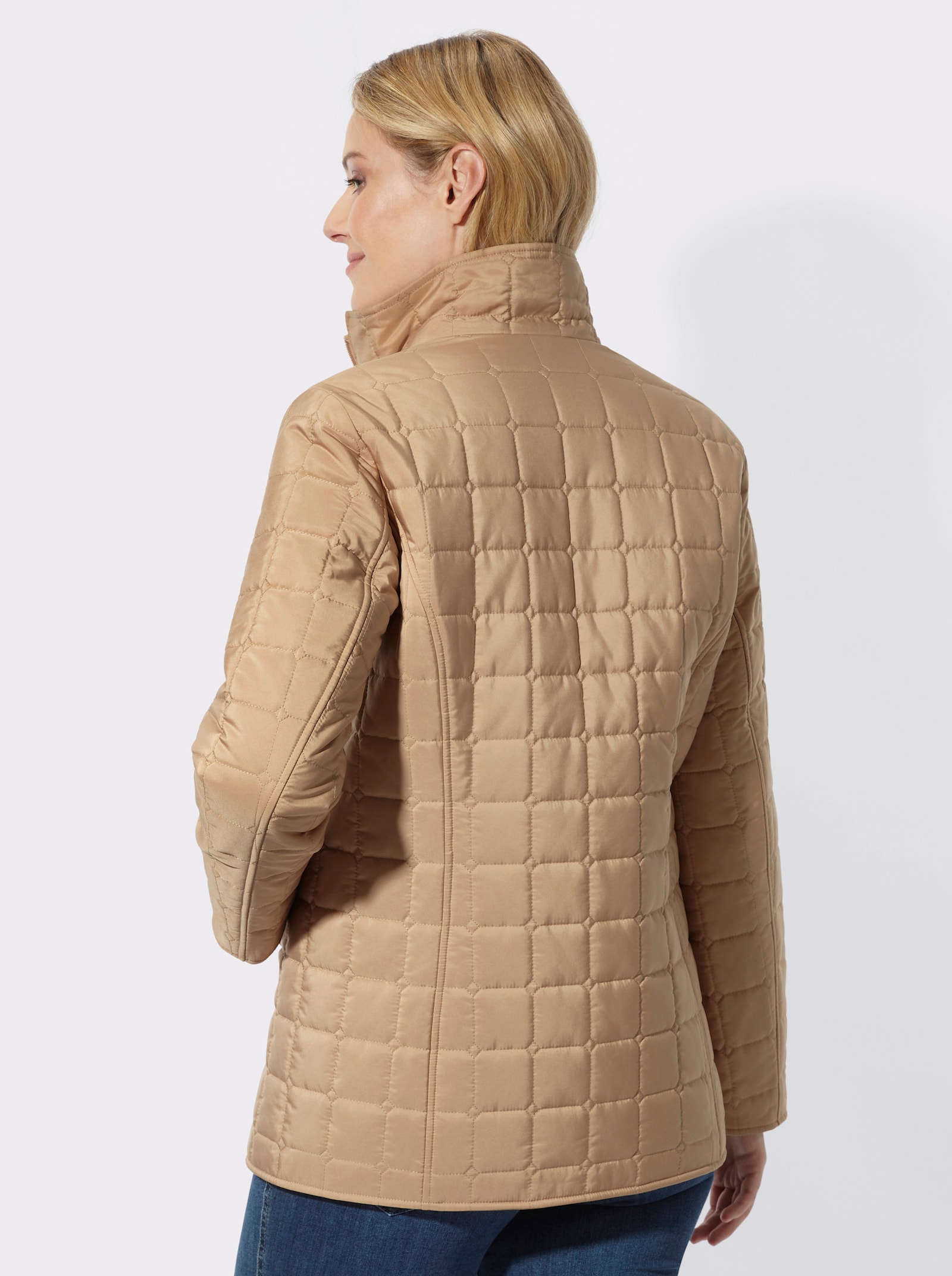 Steppjacke mit quadratischem Steppmuster - camel