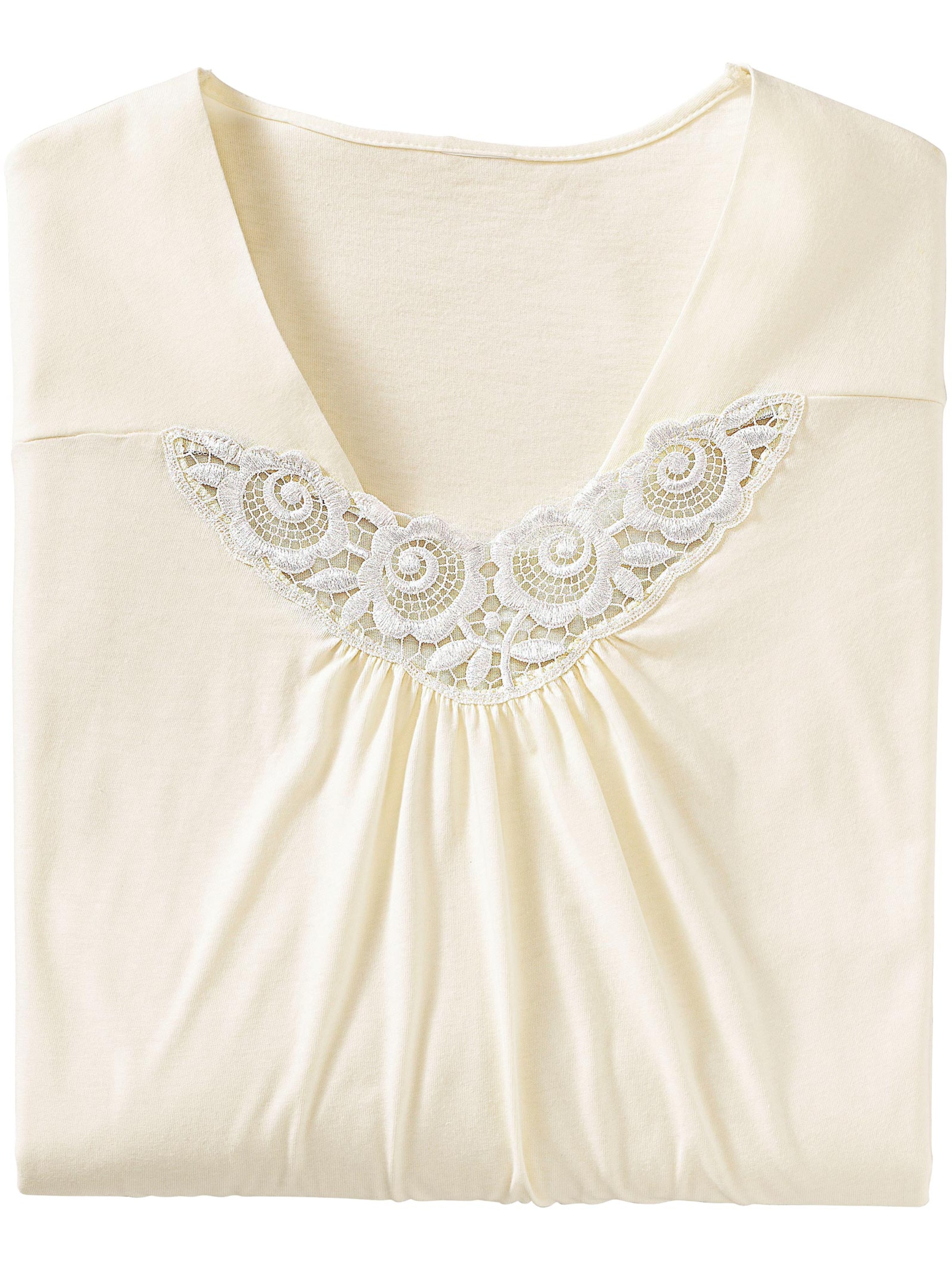 Langarm-Nachthemden - apricot + champagner