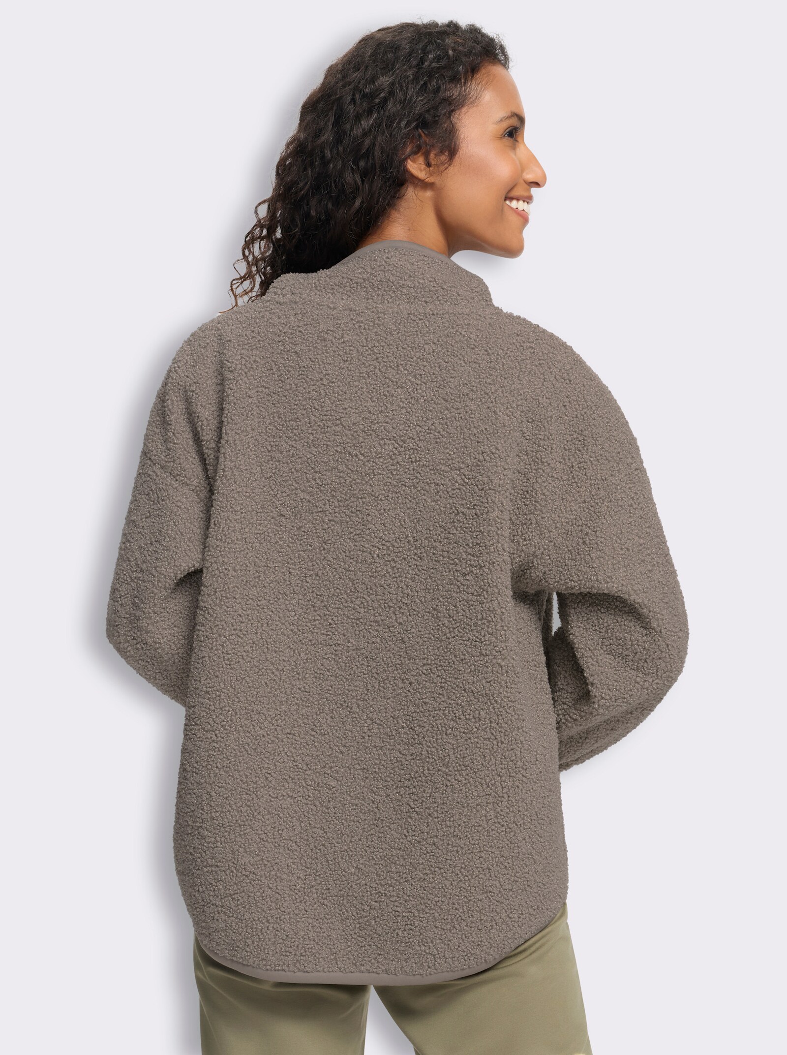 heine Wendeshirt aus Teddy-Fleece - taupe