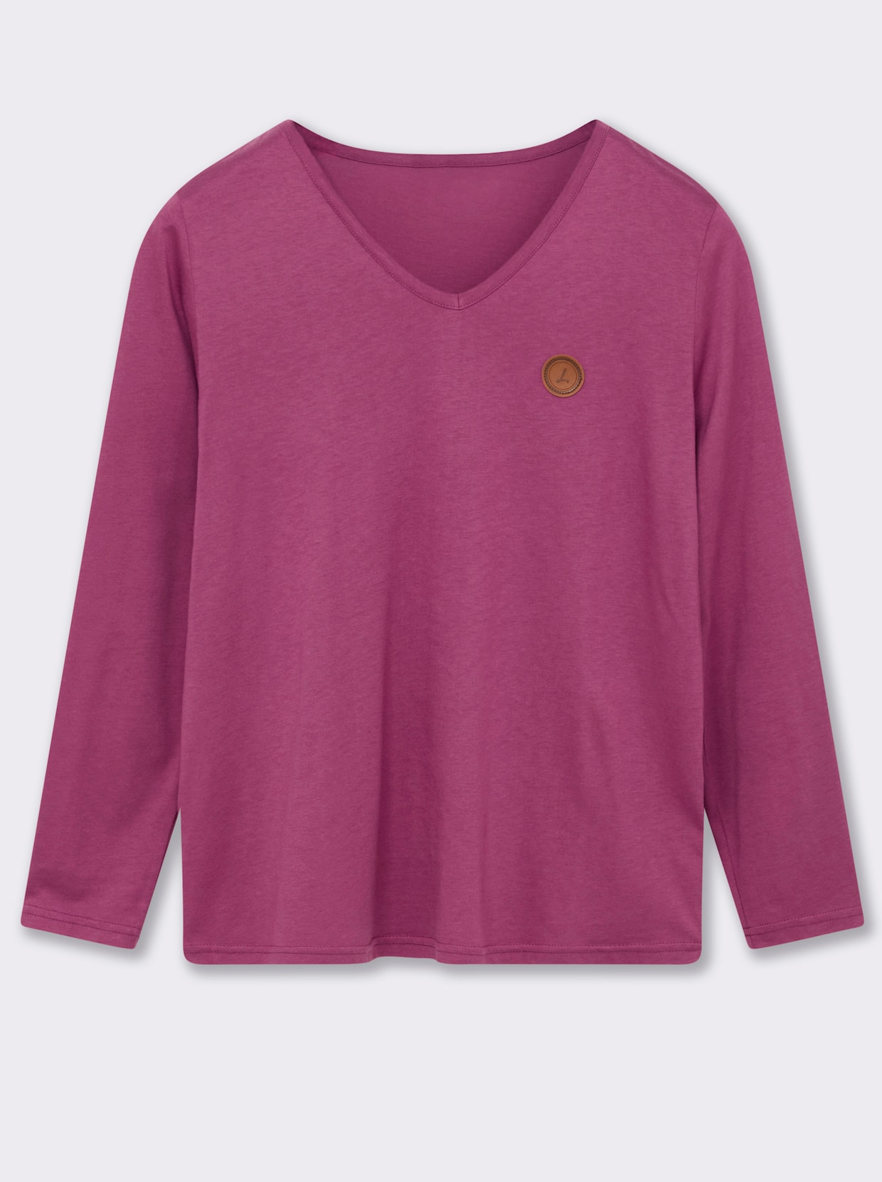 Langarmshirt mit V-Ausschnitt - erika