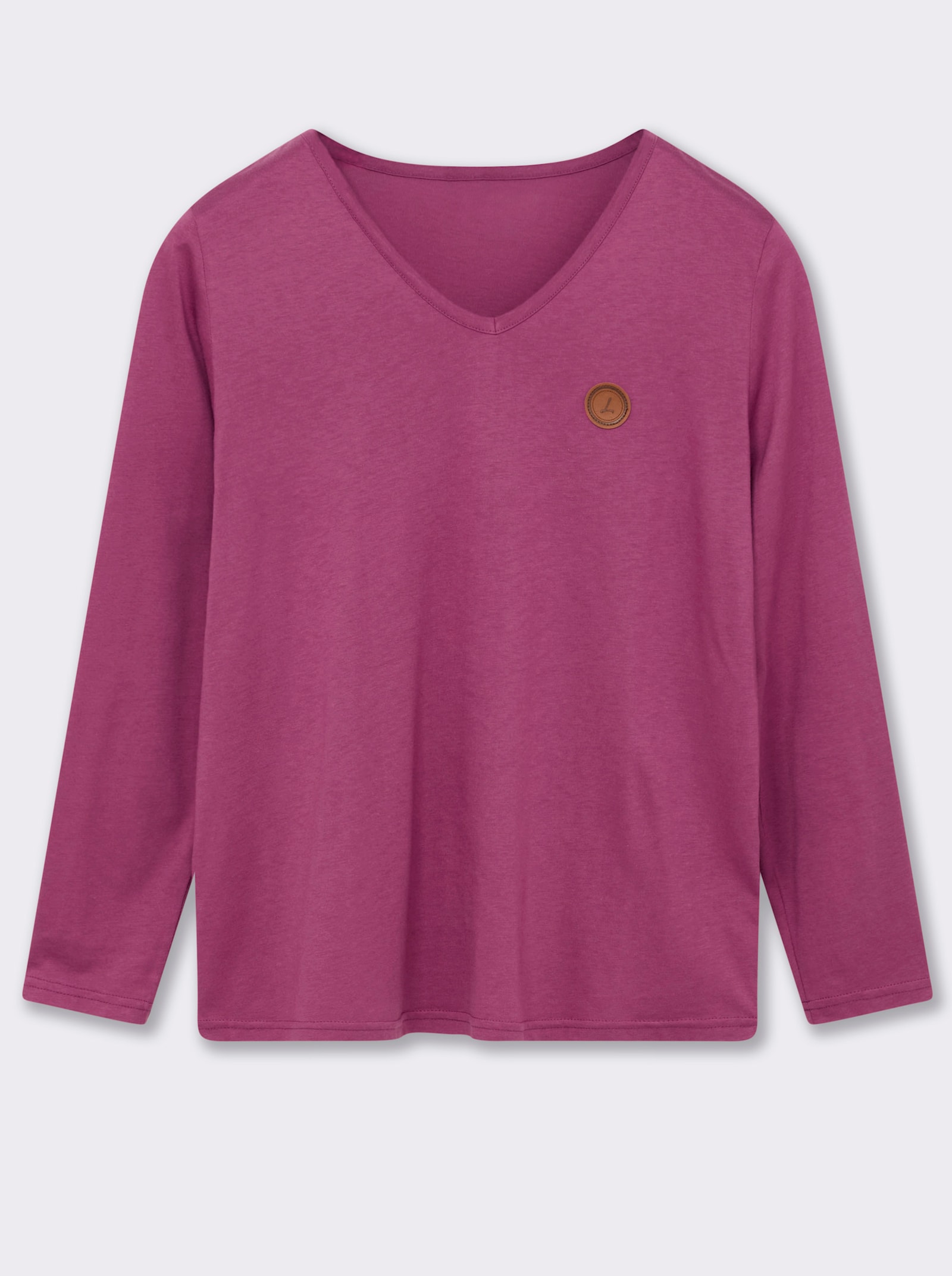 Langarmshirt mit V-Ausschnitt - erika