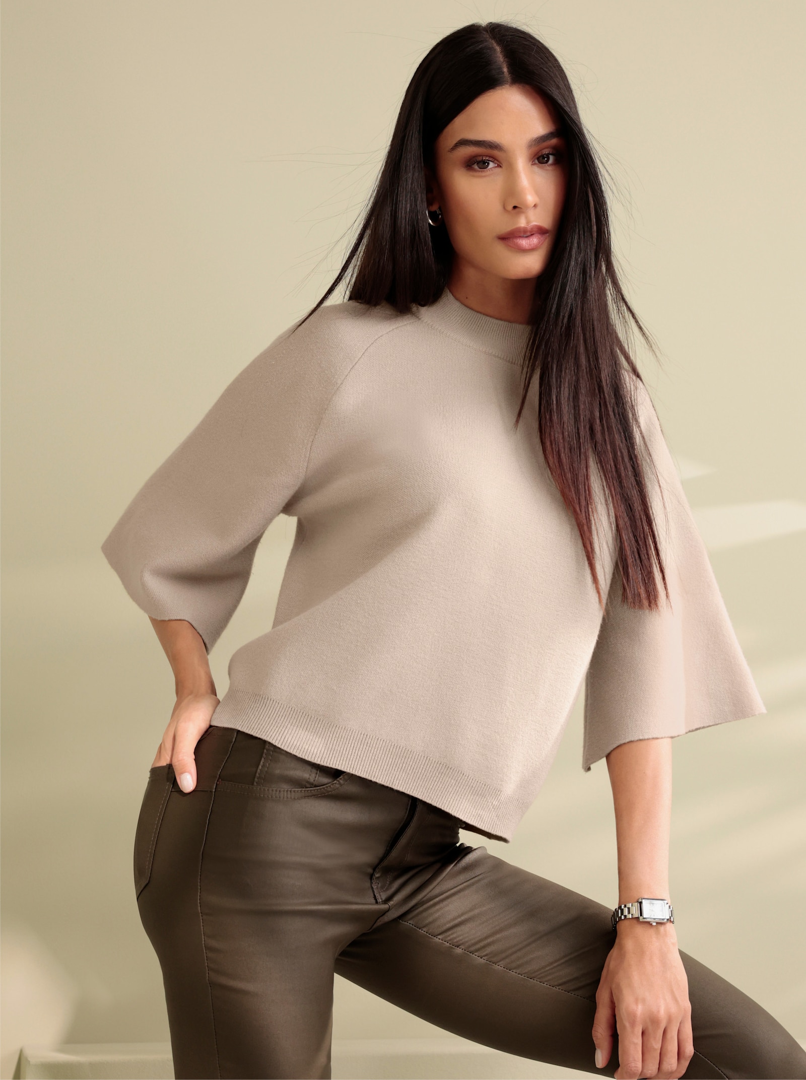 heine 3/4-Arm-Pullover mit Raglan-Arm - sesam