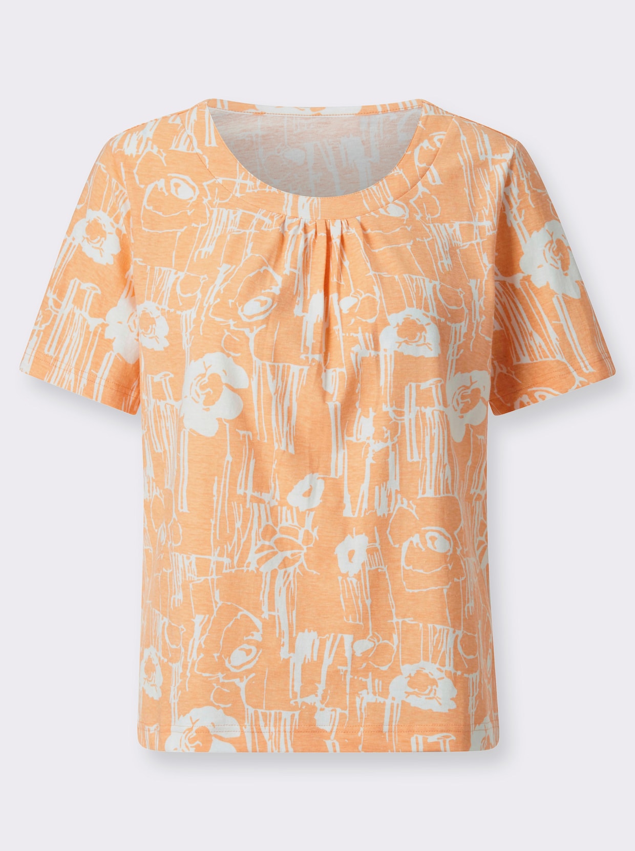 Shirt - apricot + apricot-weiß-bedruckt