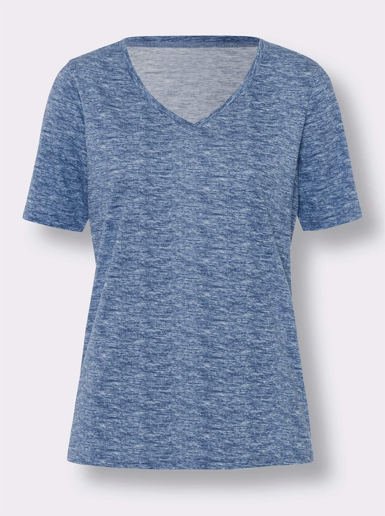 Tričko s krátkým rukávem - džínová modrá-melír