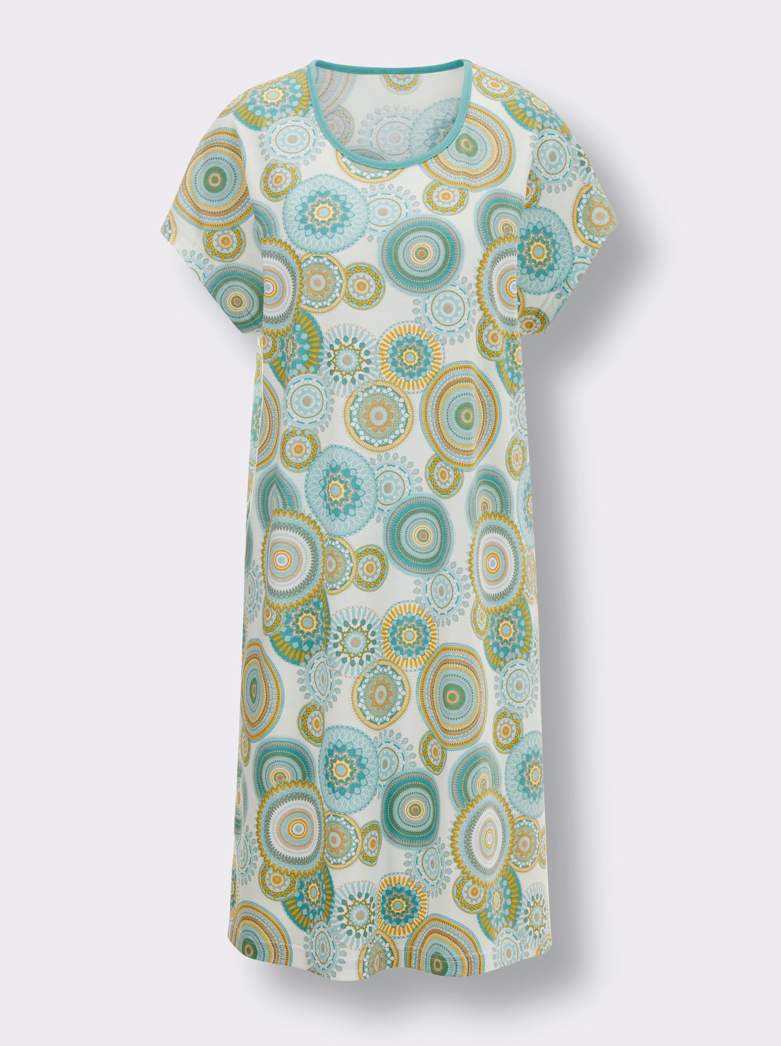 wäschepur Sleepshirts in A-Linie - salbei + ecru-salbei-bedruckt