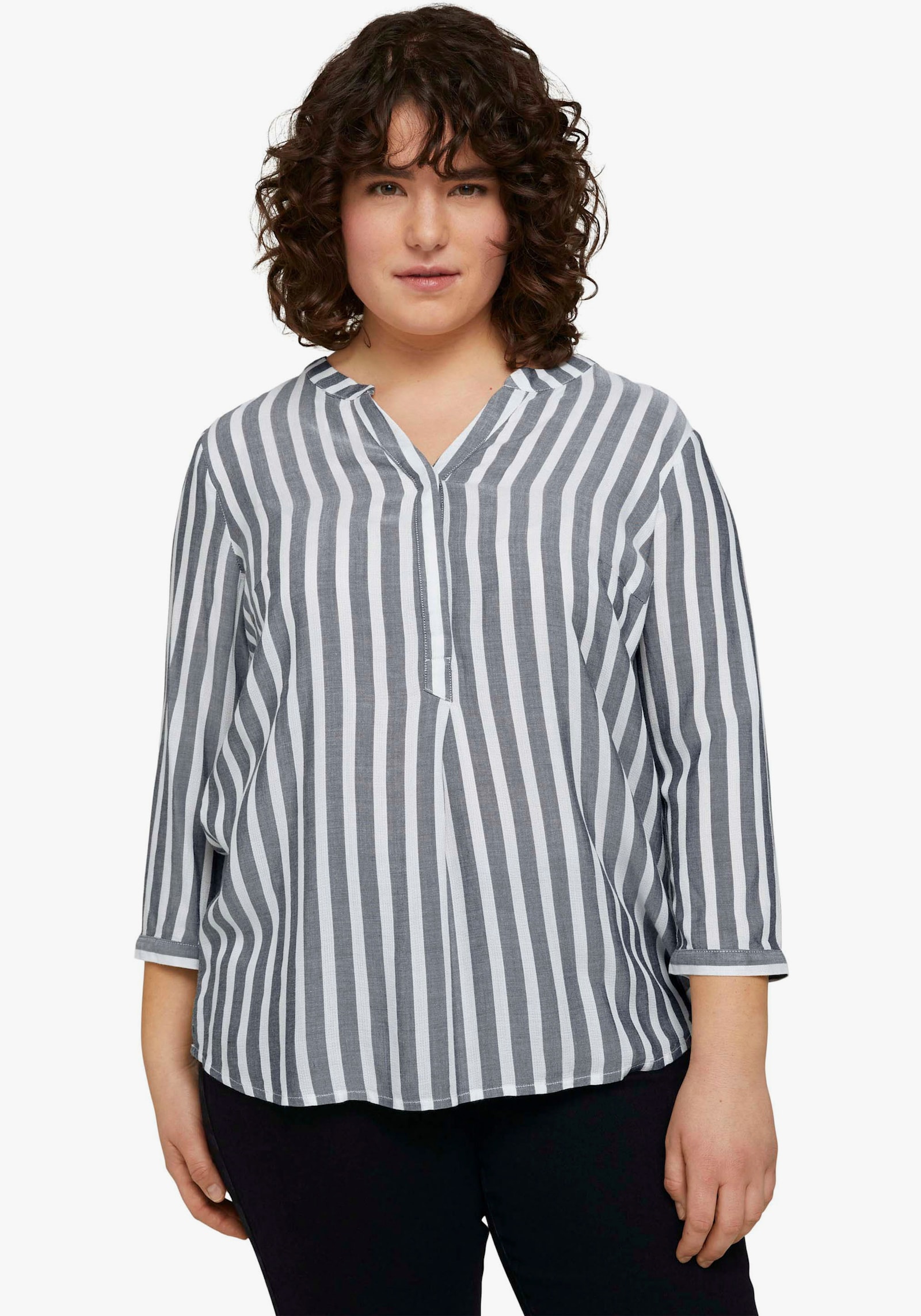 Schlupfbluse - offwhite-navy