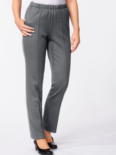 Jerseybroek van ribmateriaal - grijs