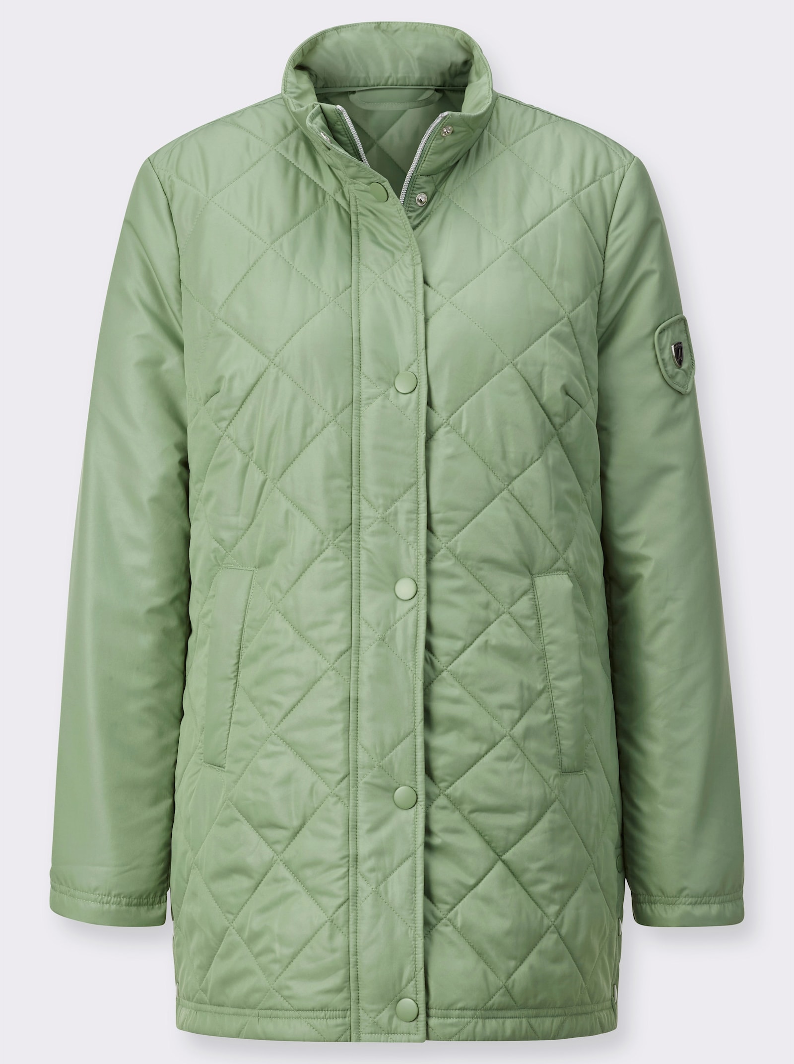 Steppjacke mit Rautenmuster vorne und hinten - eucalyptus