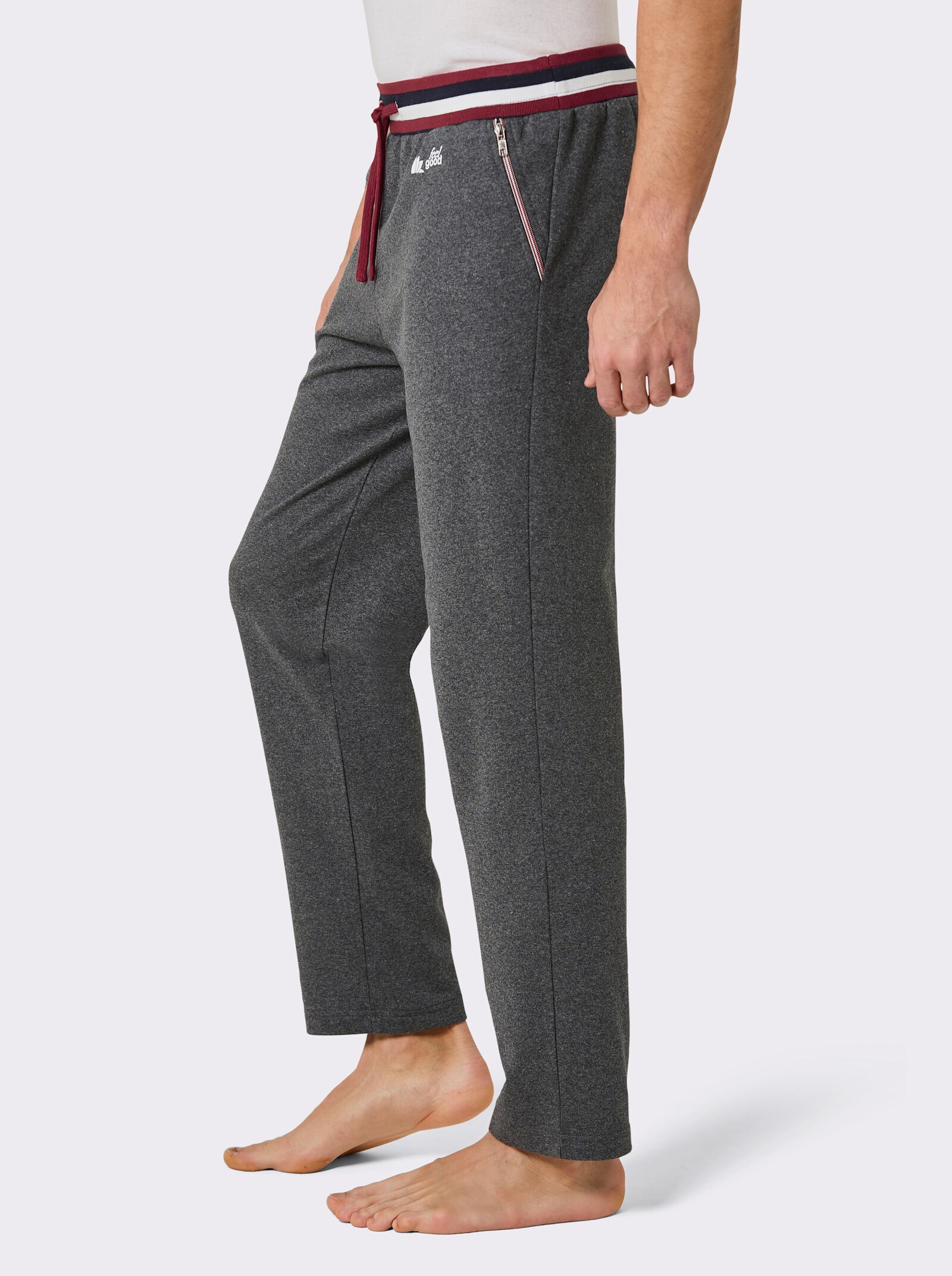 feel good Hose - anthrazit-meliert-dunkelrot