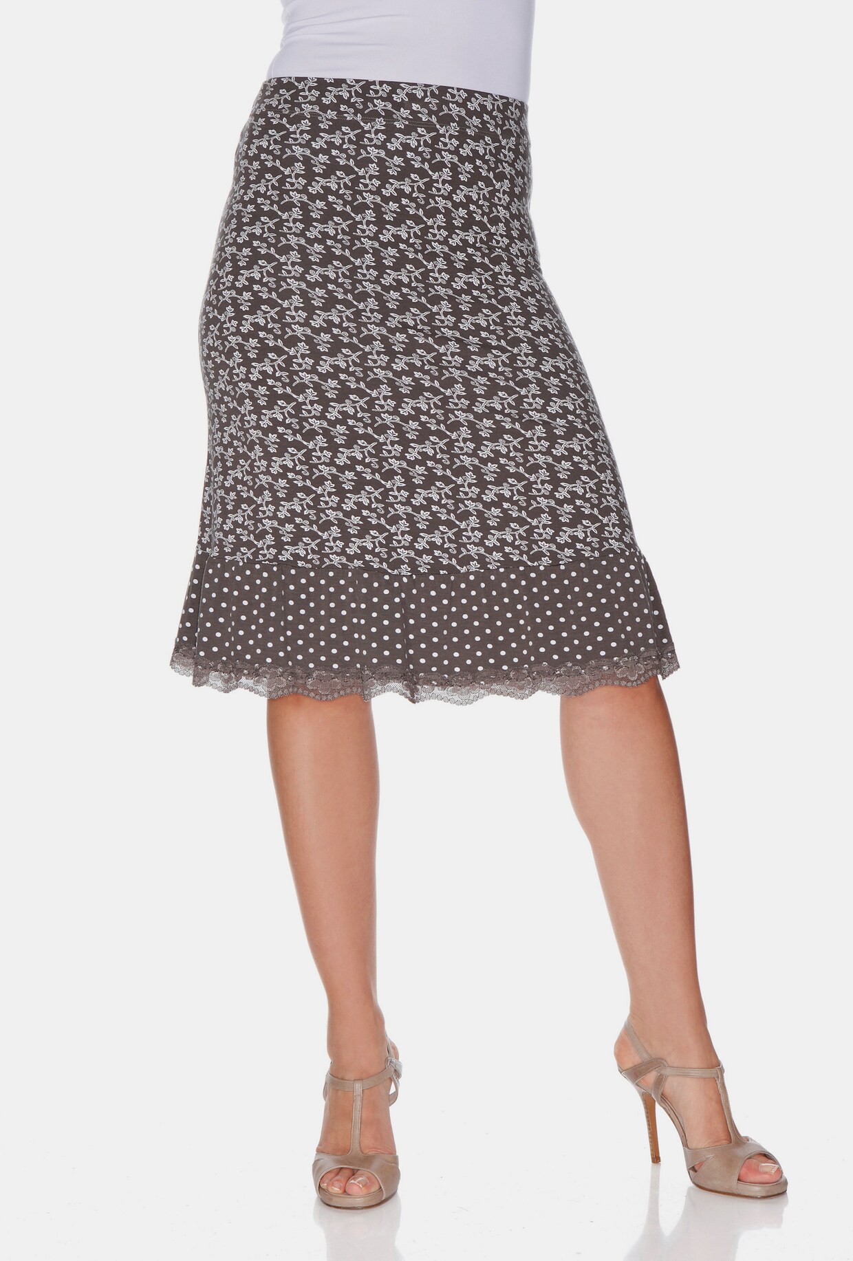 heine Rok met print - taupe