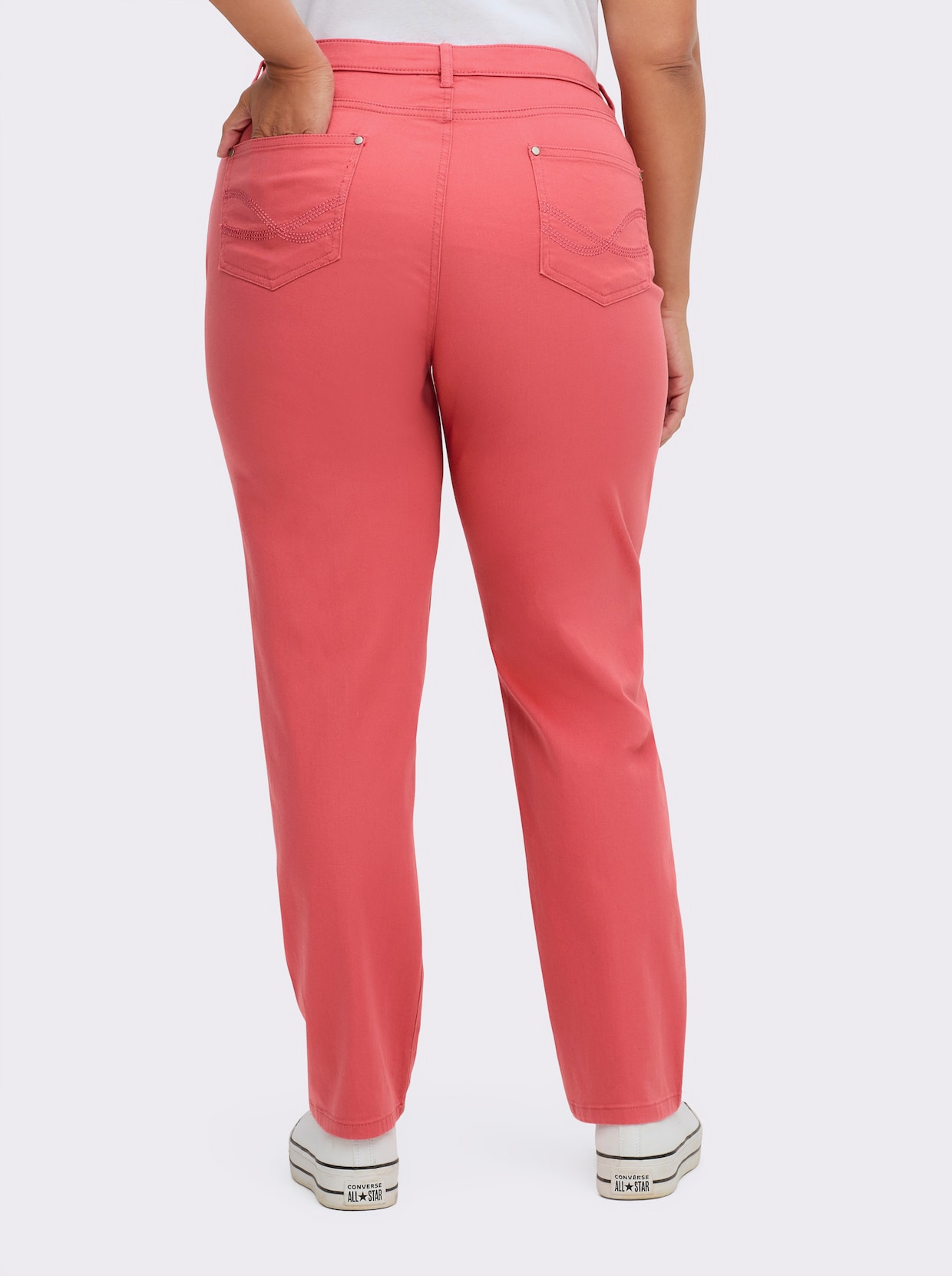 5-Pocket-Jeans - korallenrot