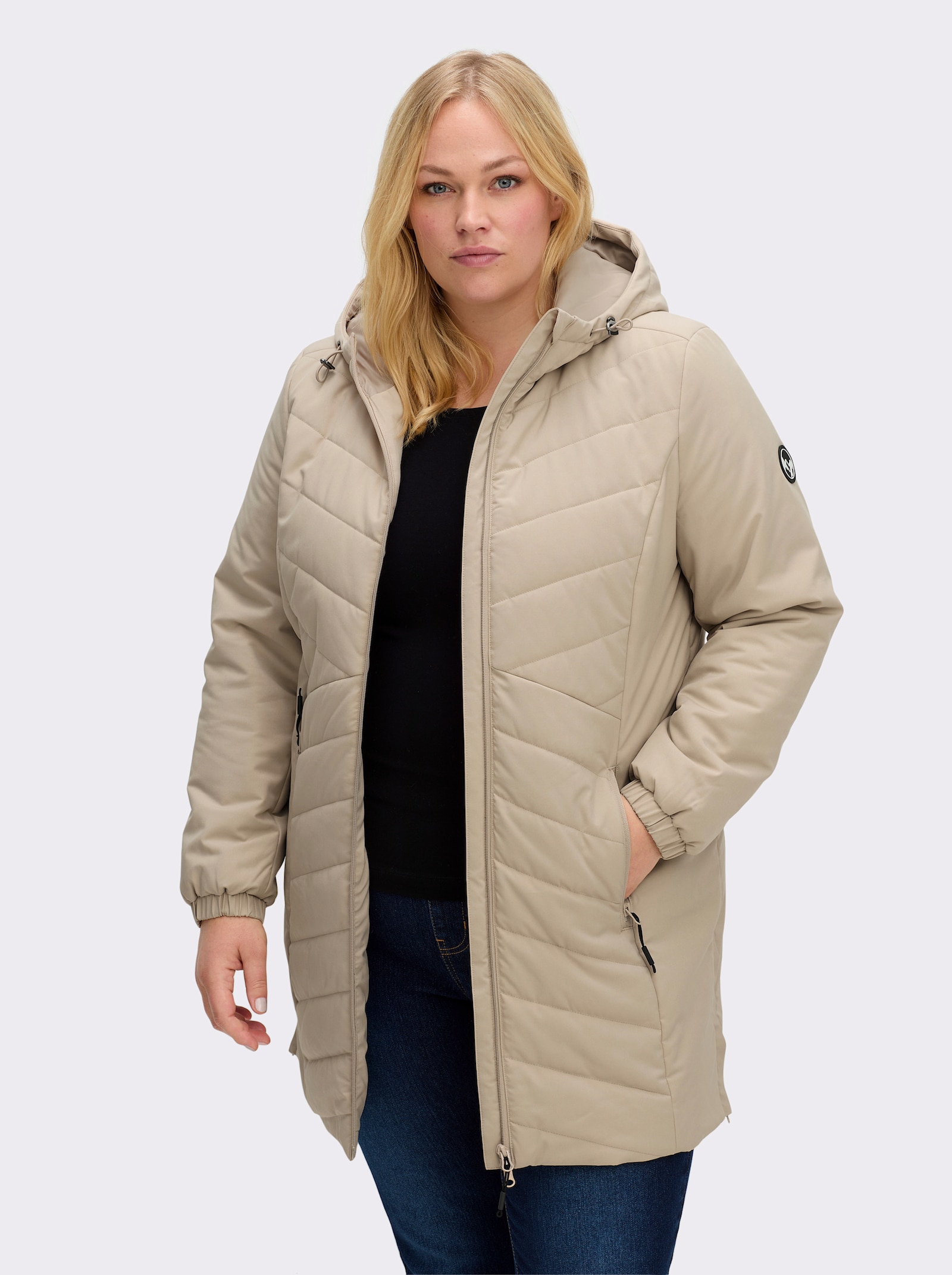 sheego Steppjacke im leichten A-Schnitt - beige