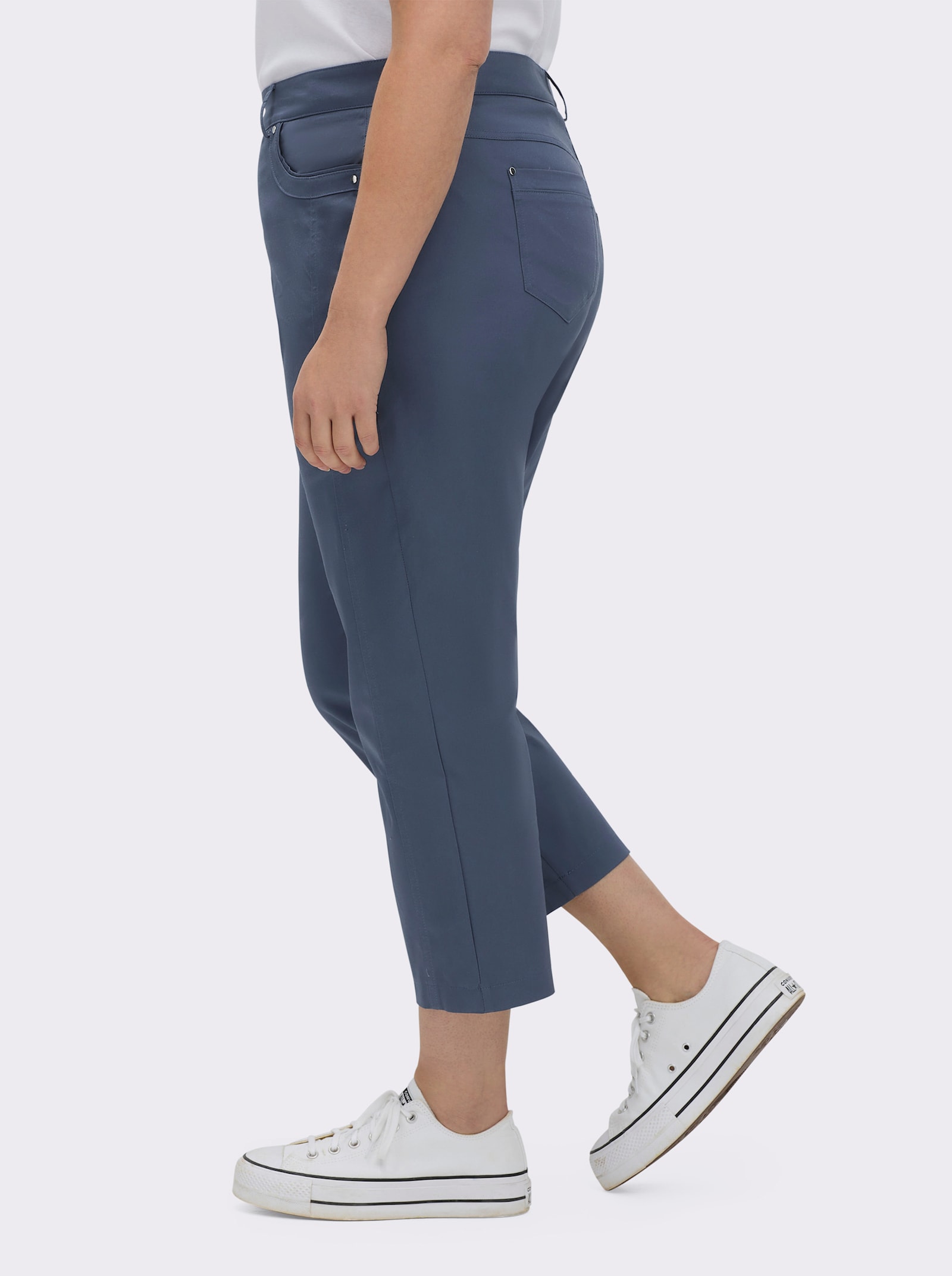 7/8-Jeans mit optisch streckenden Nähten - rauchblau