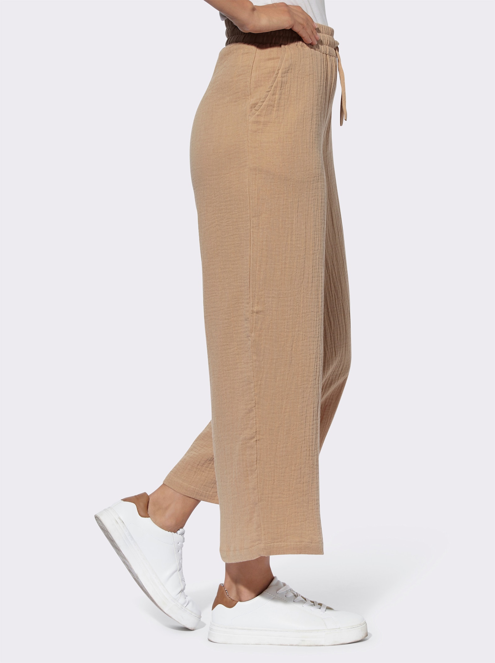 Culotte in Struktur-Qualität - camel