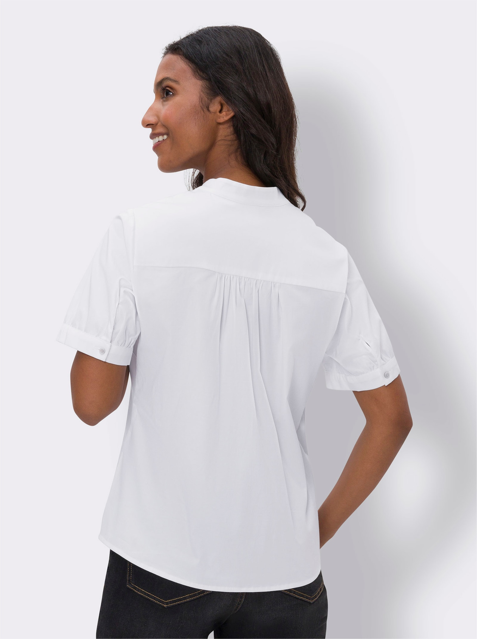 heine Stretchbluse mit dezentem Glanz - ecru