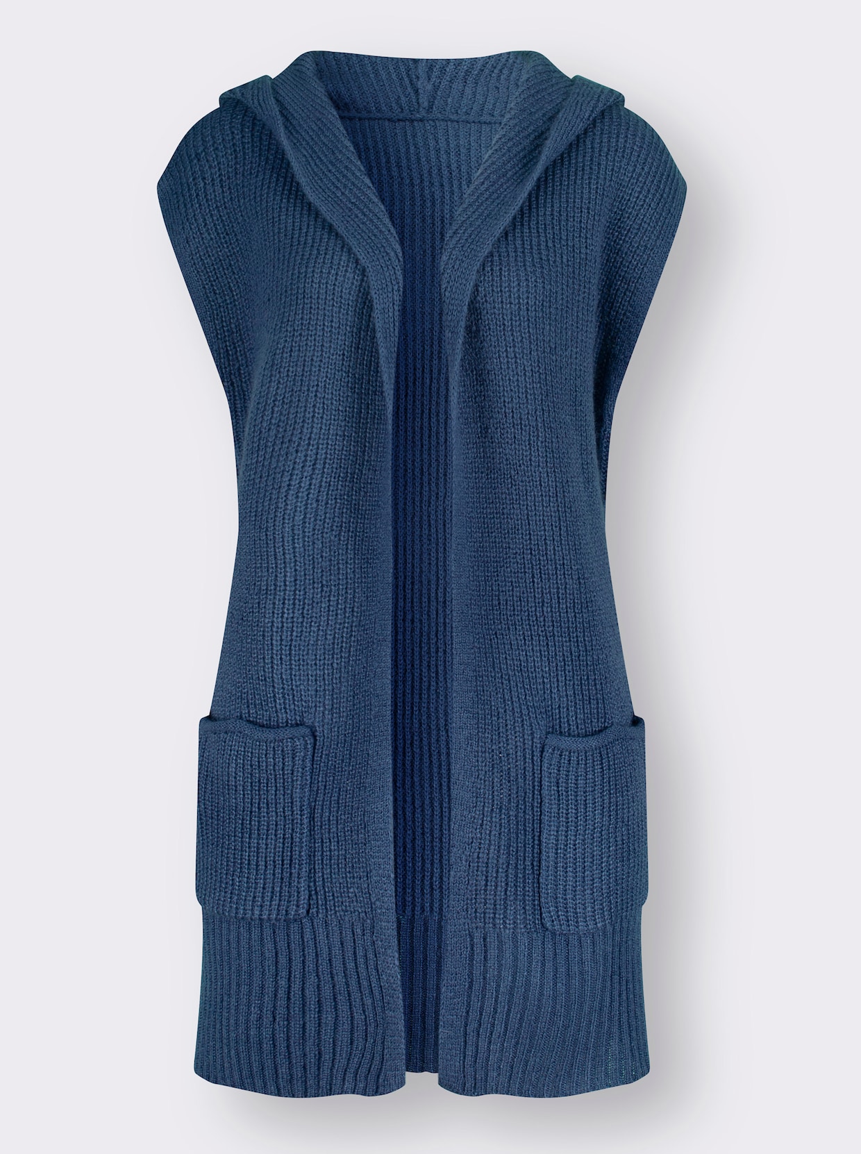 Pletená vesta - džínová modrá