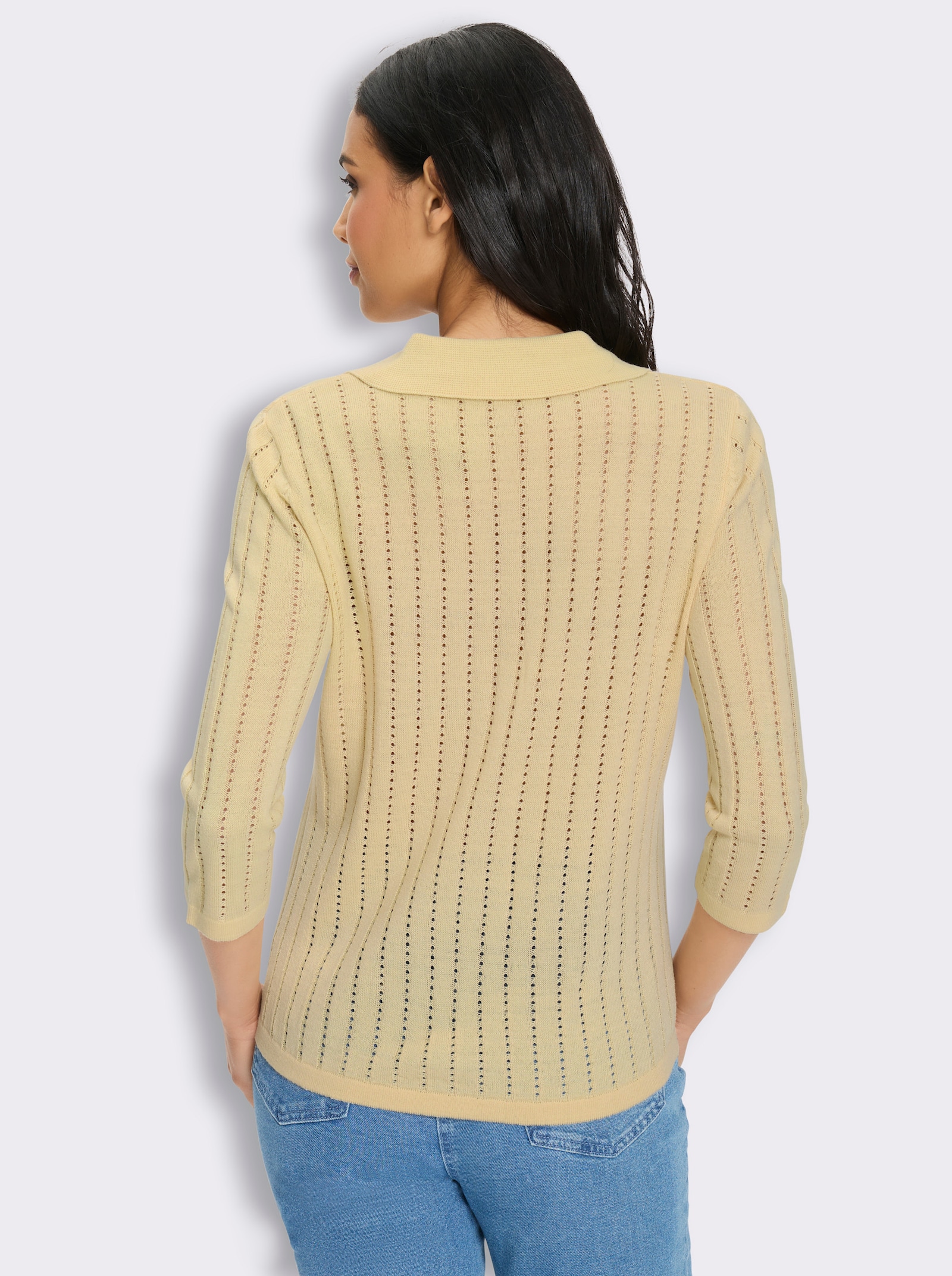 Polopullover mit 3/4-Ärmeln - sand
