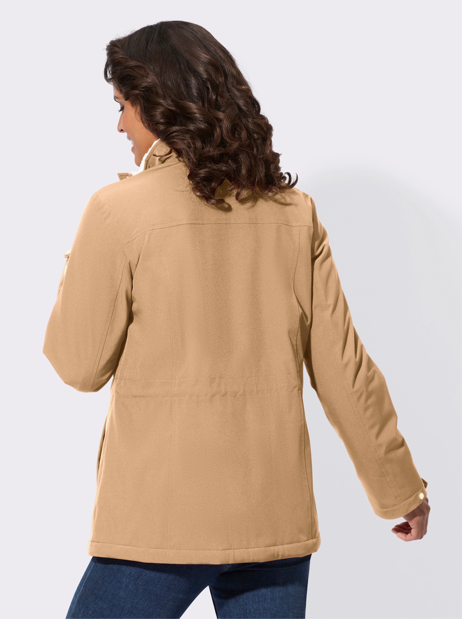 Jacke mit Teddyfleece-Futter - camel