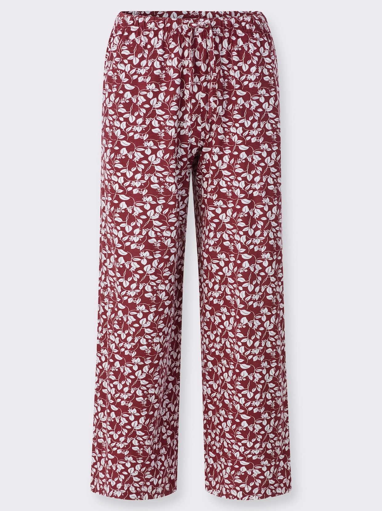 Schlupfhose - dunkelrot-weiß-bedruckt