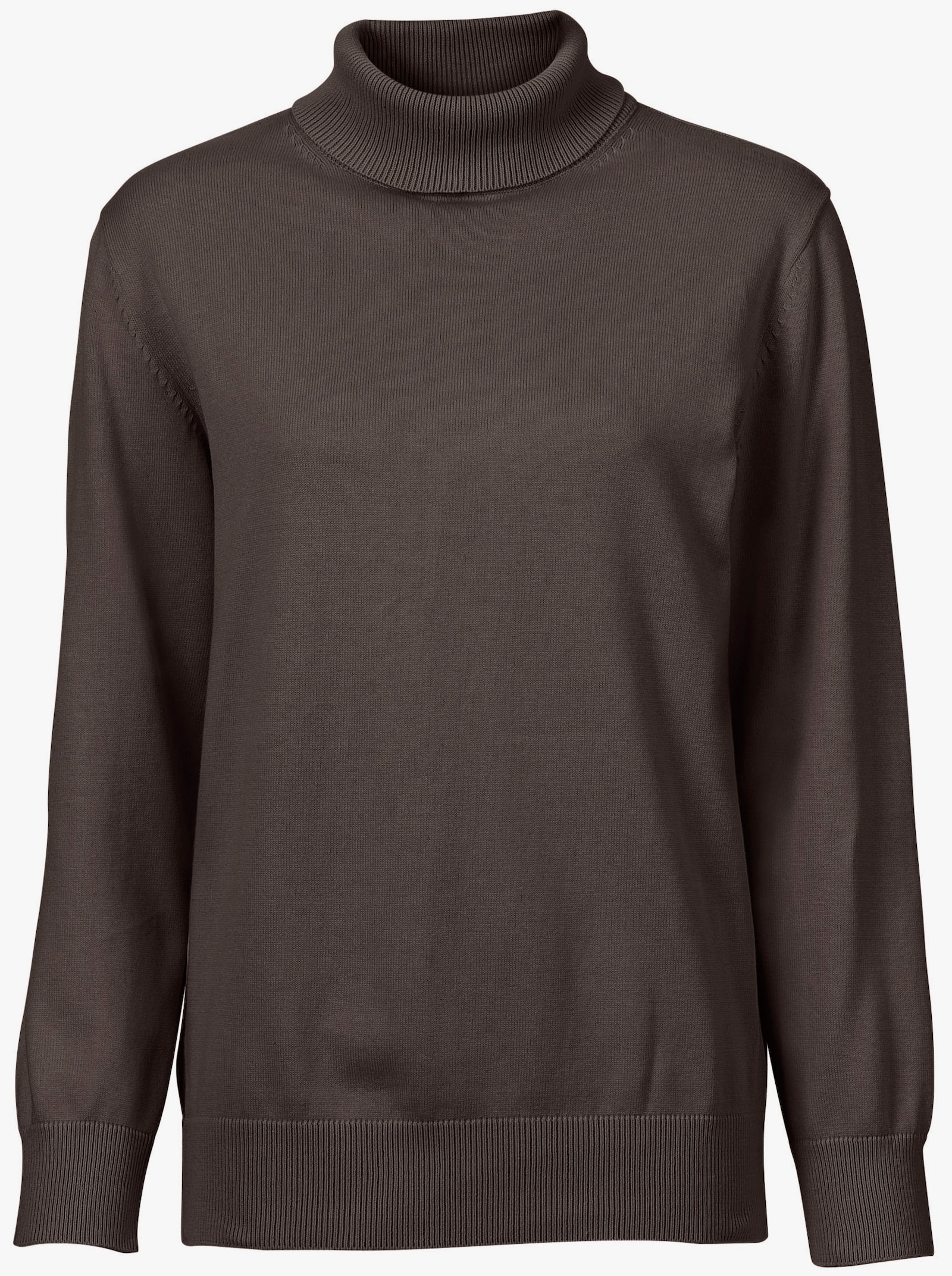 Rollkragenpullover aus reiner Baumwolle - braun