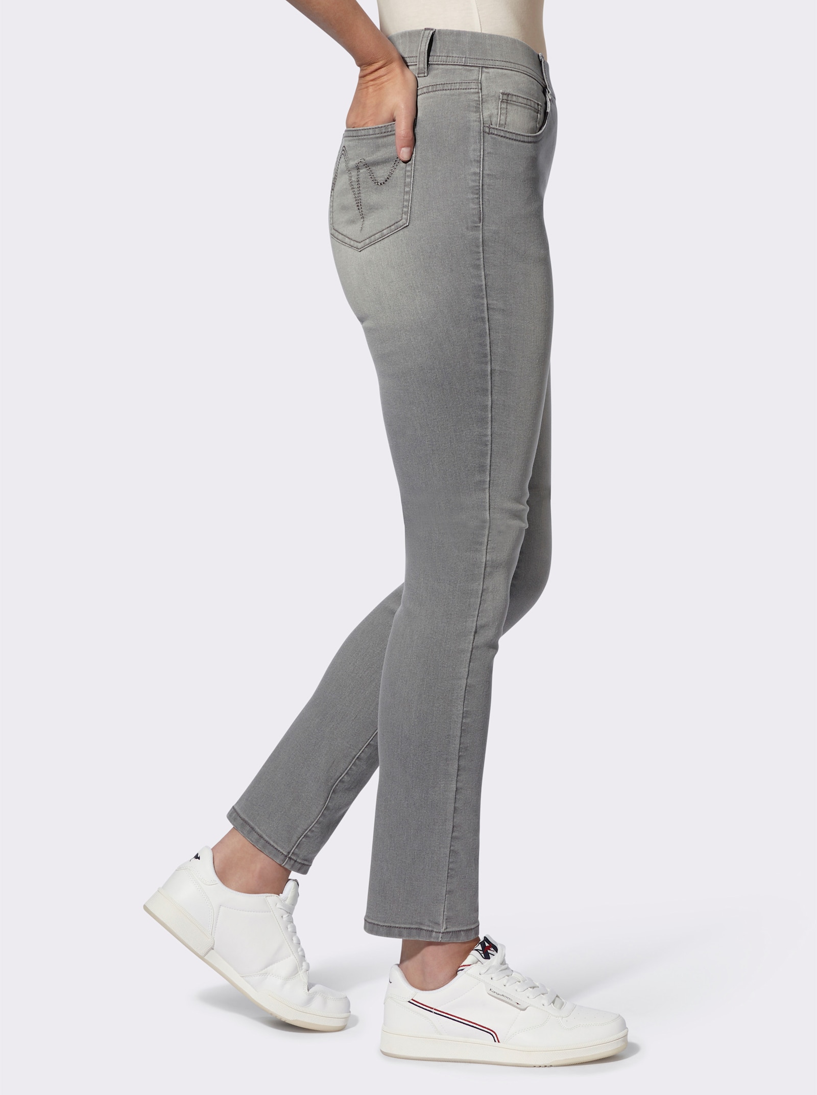 heine Schlupfjeans mit Gürtelschlaufen - light grey-denim