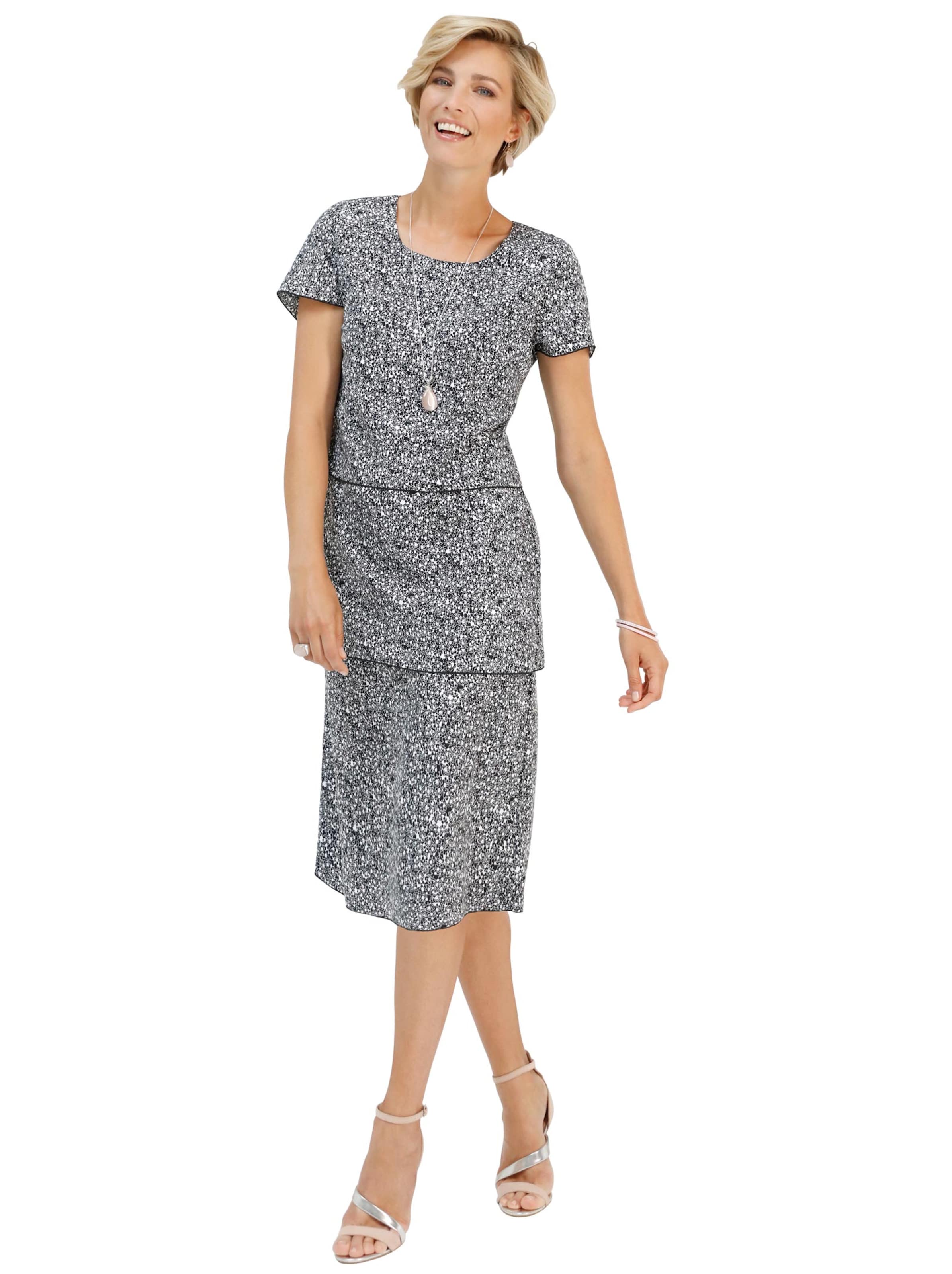 Kleid - schwarz-weiß-gemustert