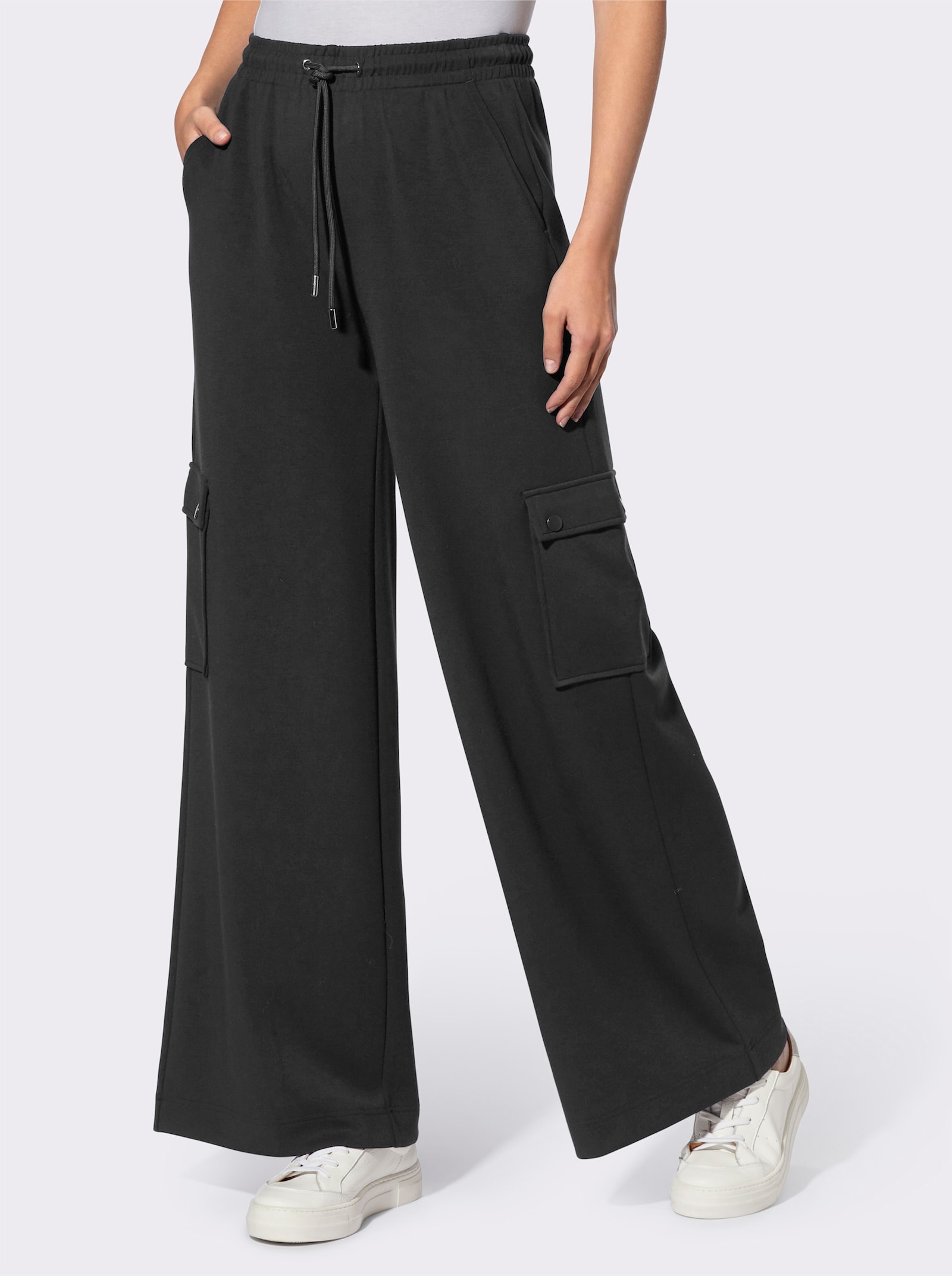 heine Jerseyhose mit Cargo-Taschen - schwarz