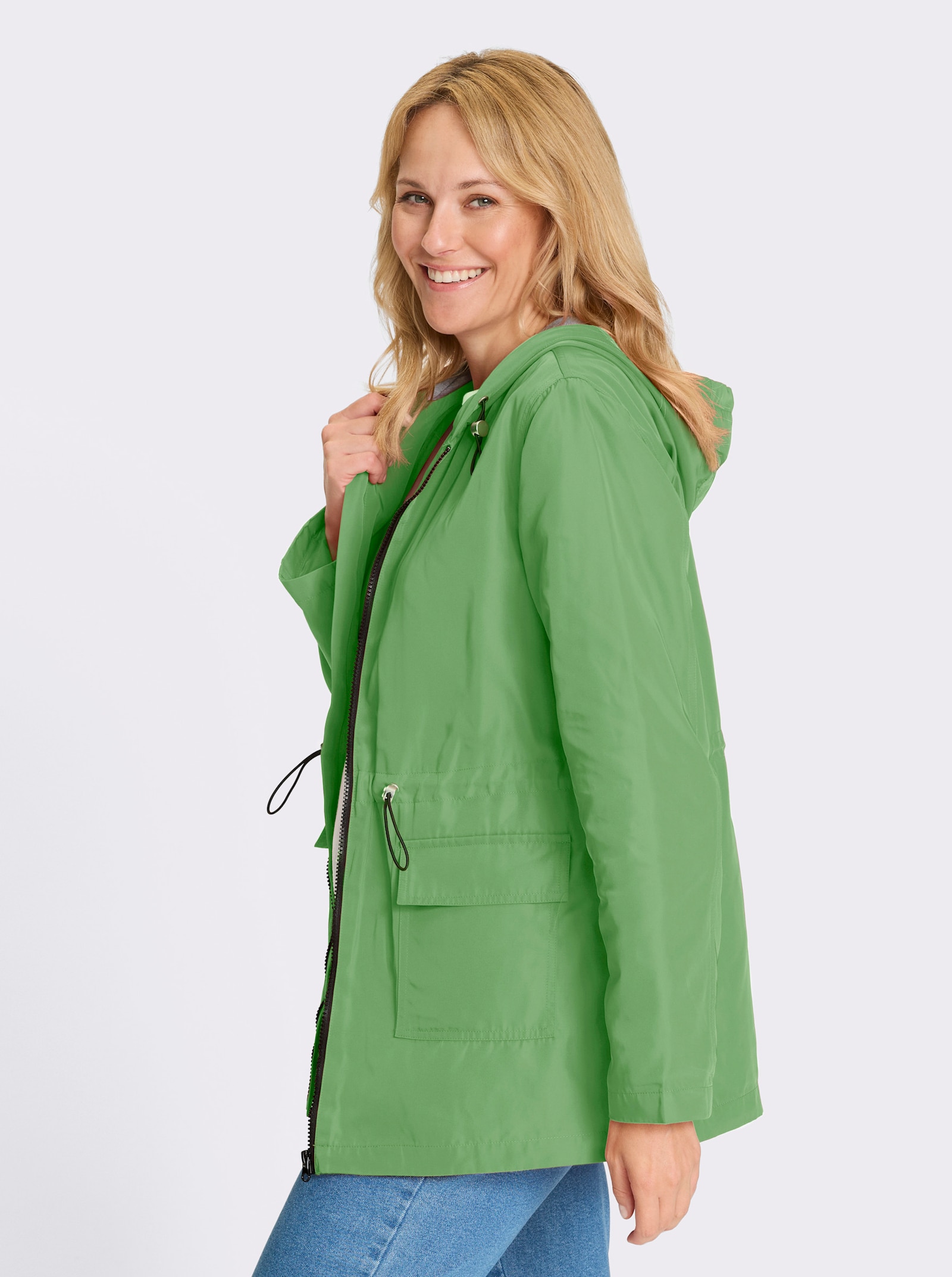 Jacke mit Tunnelzug in der Taille - apfel