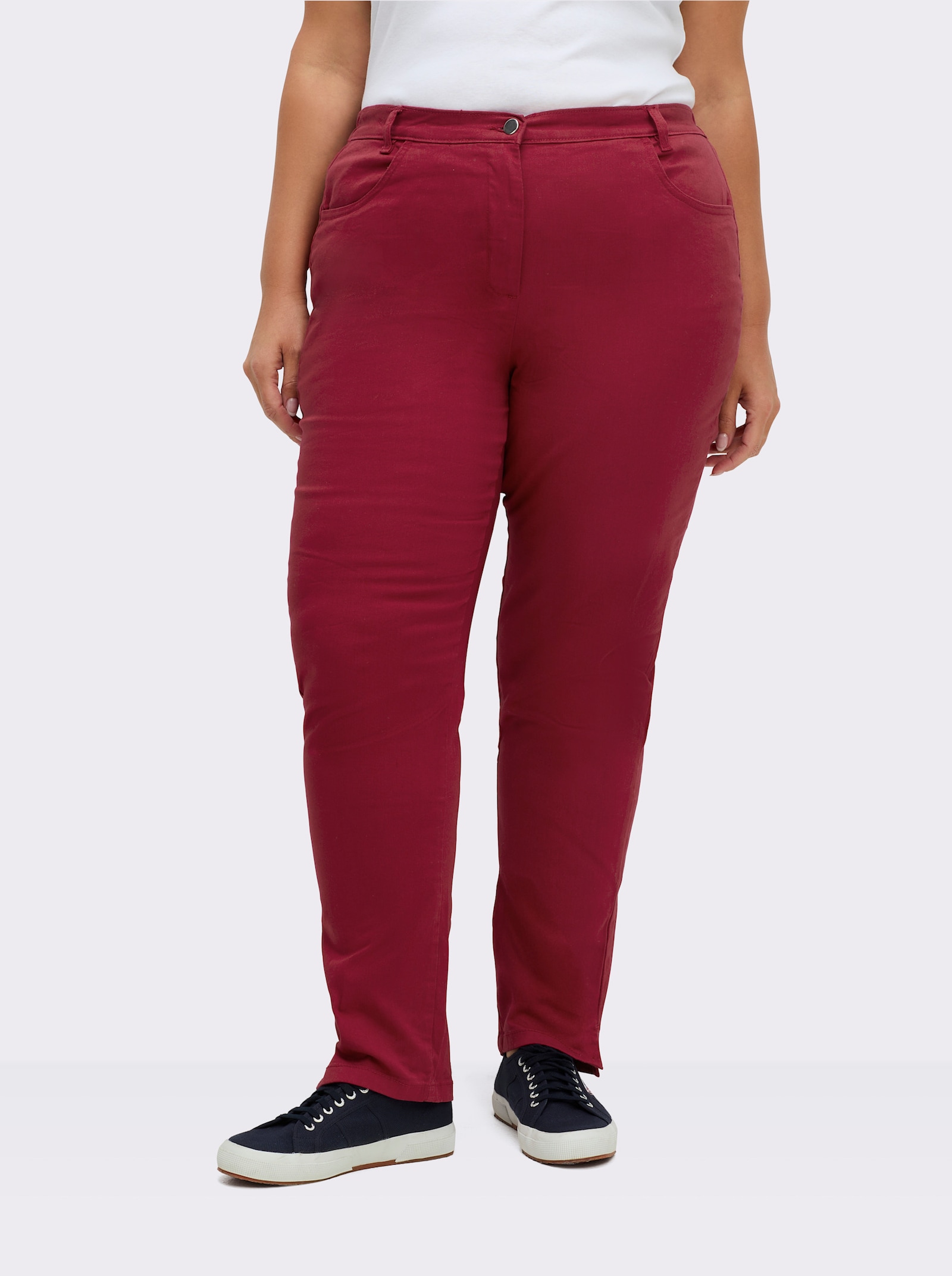 Jeans mit Stretch-Anteil - weinrot