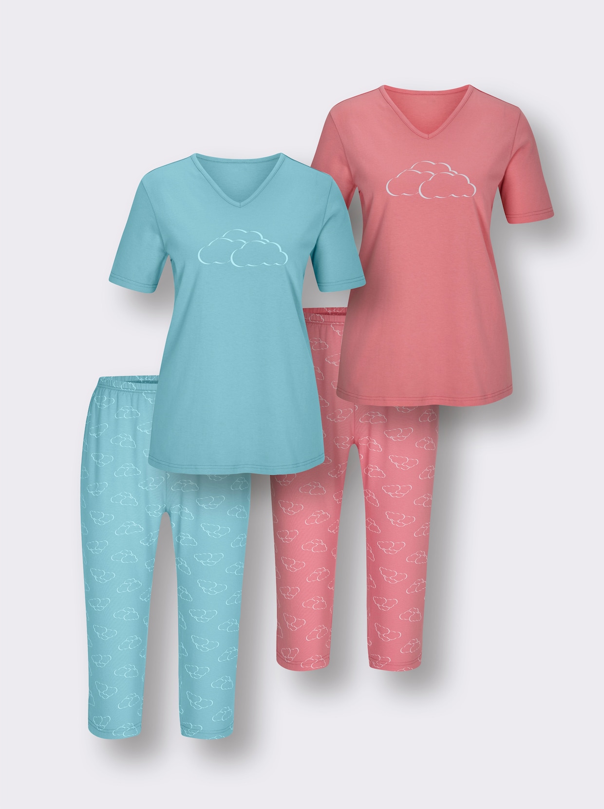 wäschepur Capri-Anzüge - aquamarin + flamingo
