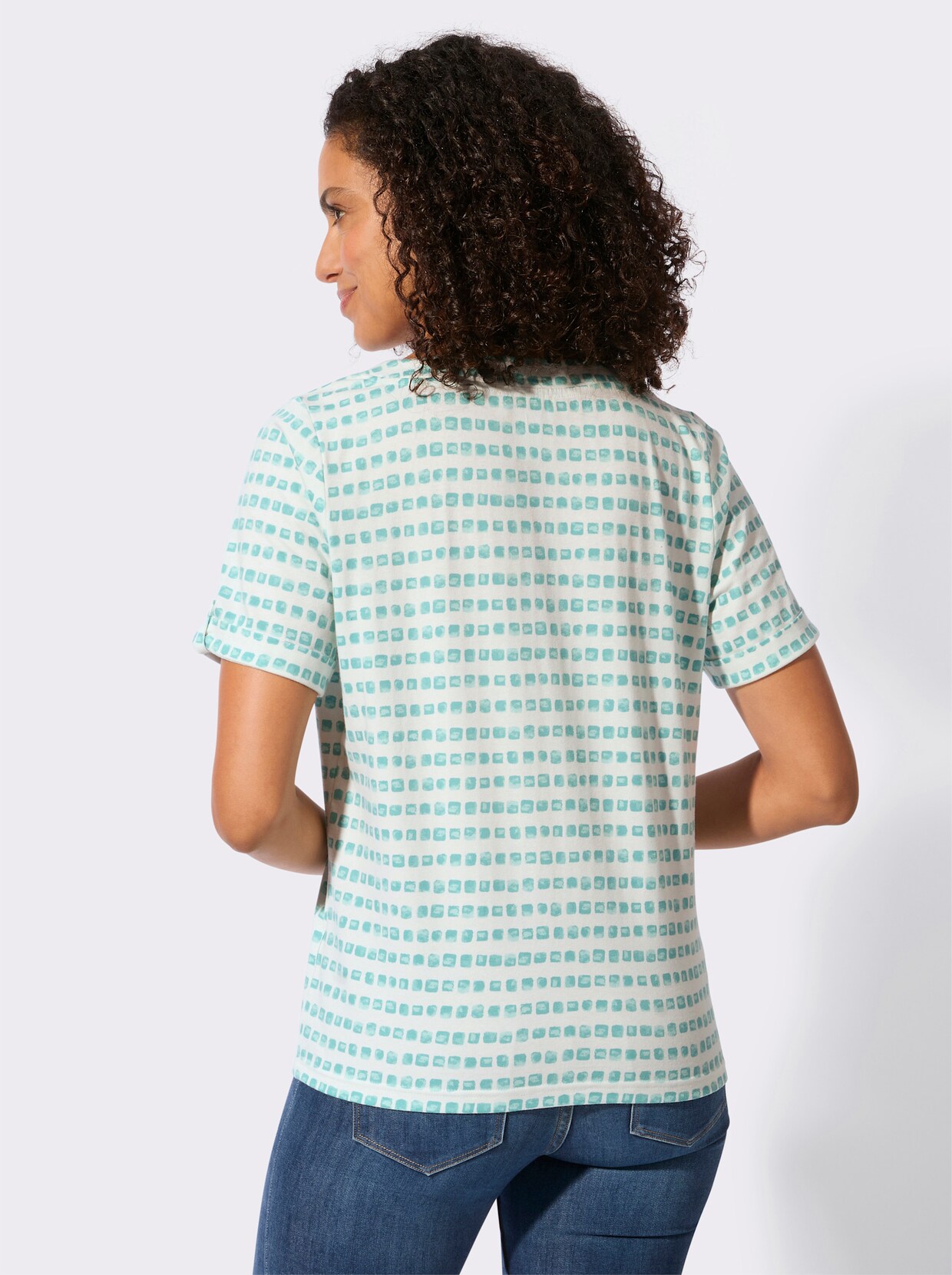 Print-Shirt - ozean-ecru-bedruckt