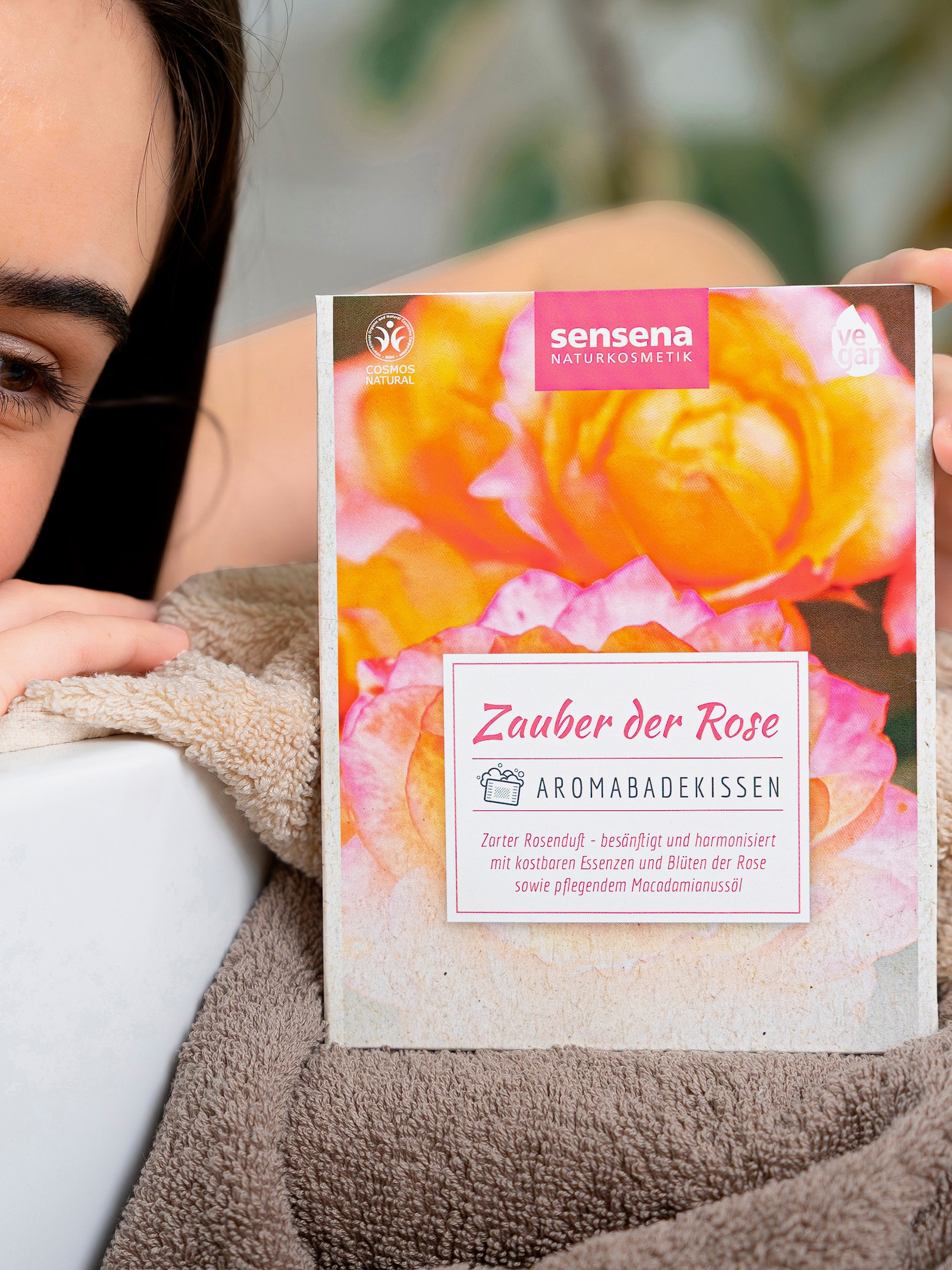 Aromabadkissen mit Badesalz - rosé