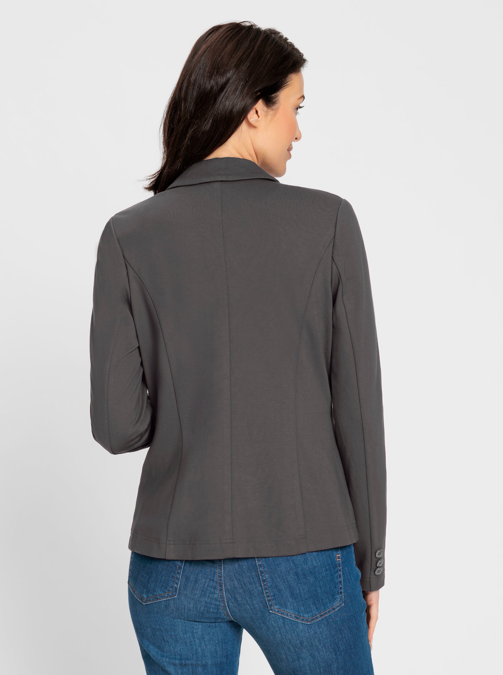 Jerseyblazer van interlock - antraciet