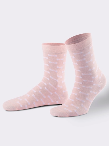 wäschepur Damen-Socken - rosé-weiss