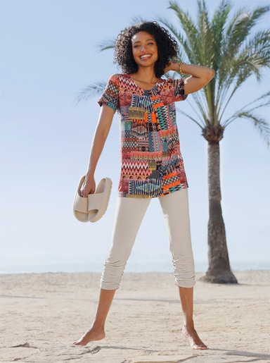heine Print-Shirt - terra-rot-bedruckt