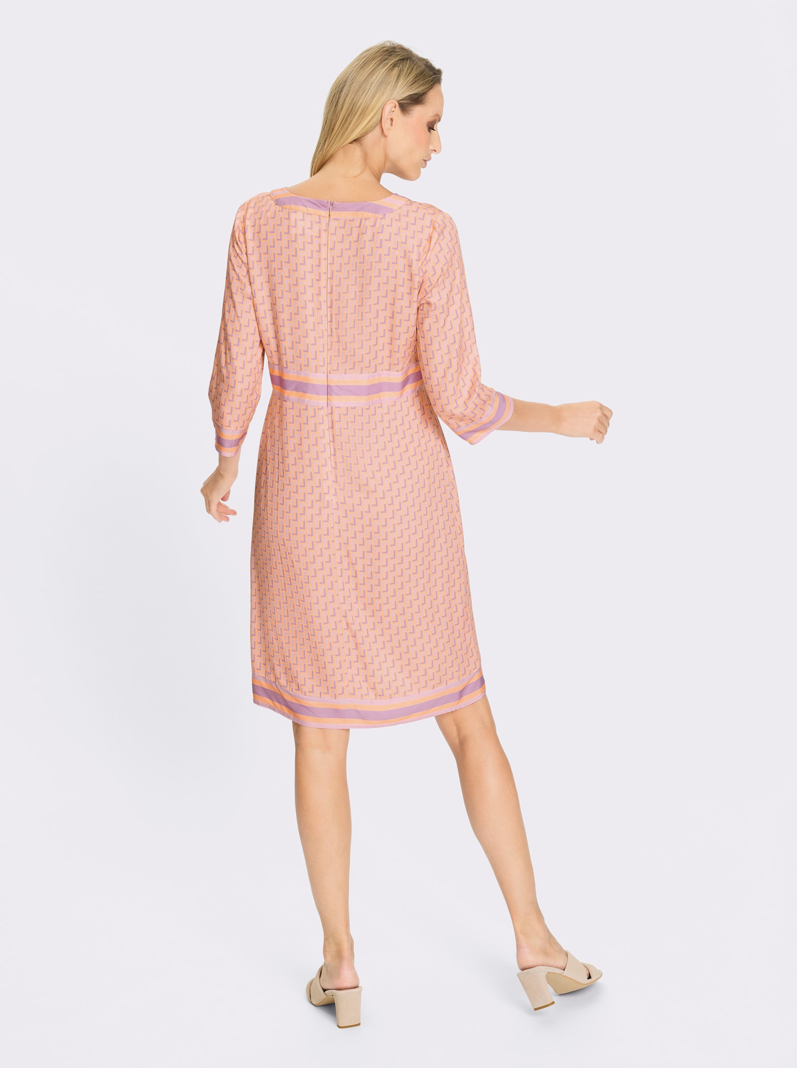 heine Webkleid - apricot-rosé-bedruckt