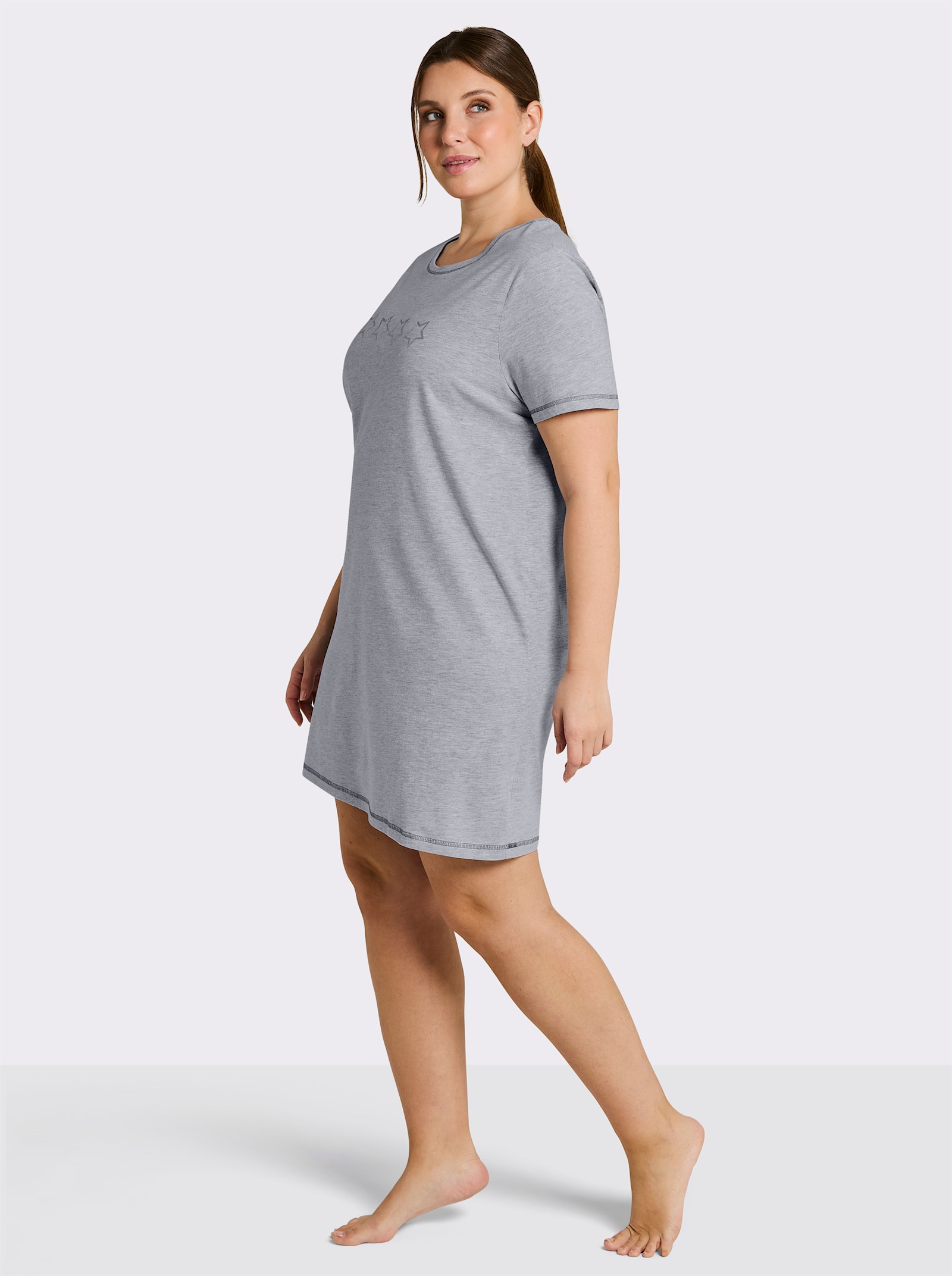 wäschepur Kurzarm Sleepshirts - grau + grau-gestreift