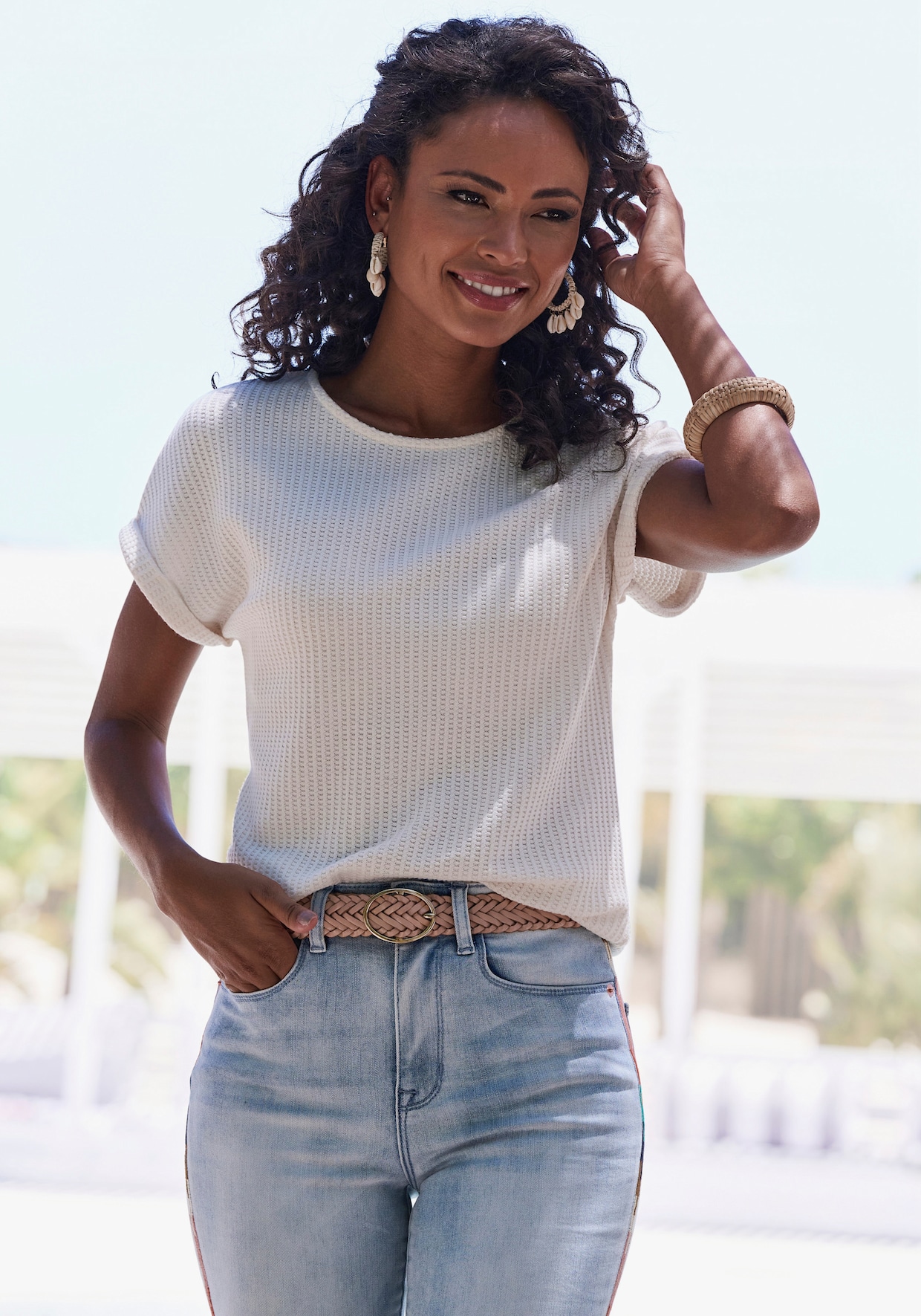 Vivance Shirt met korte mouwen - crème