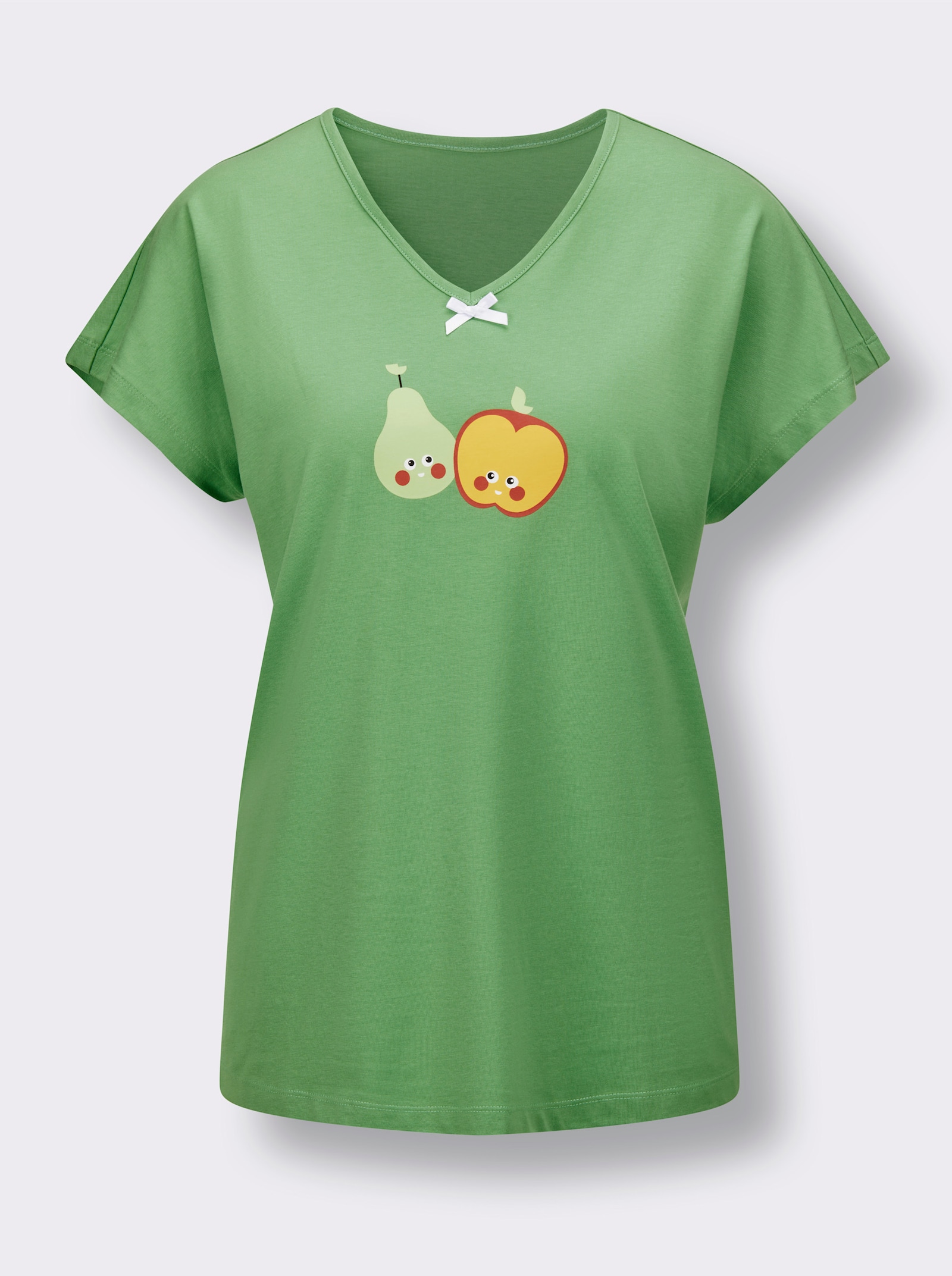 wäschepur Pyjamasar med capribyxa med resårlinning - äpple + vit-med tryck