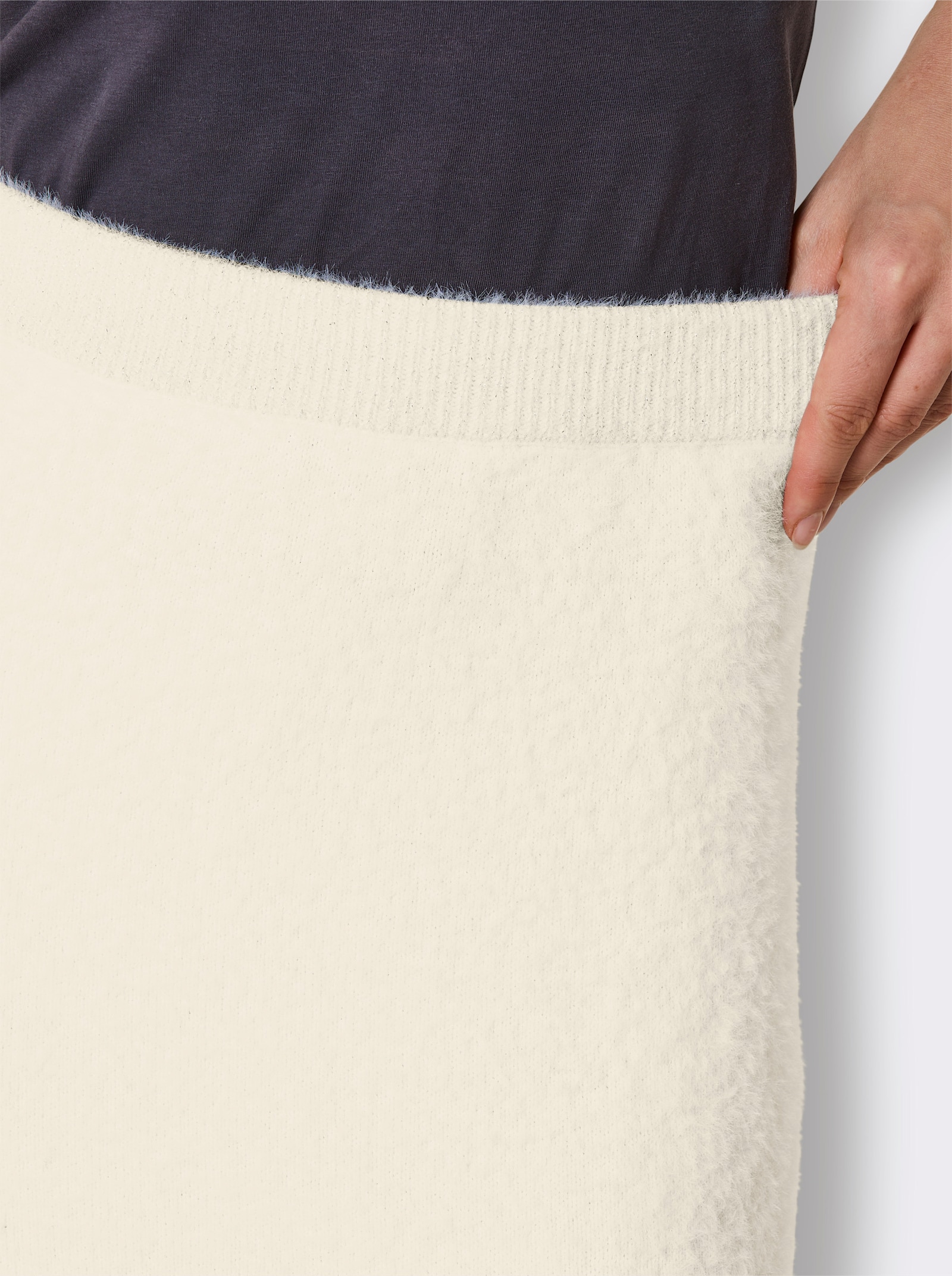 CREATION L PREMIUM Strickrock aus Effektgarn - ecru