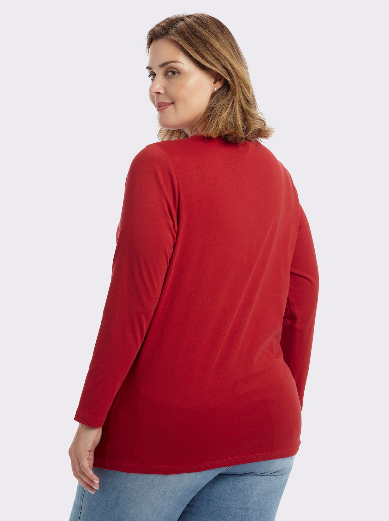 Langarmshirt in weiter Form - rot