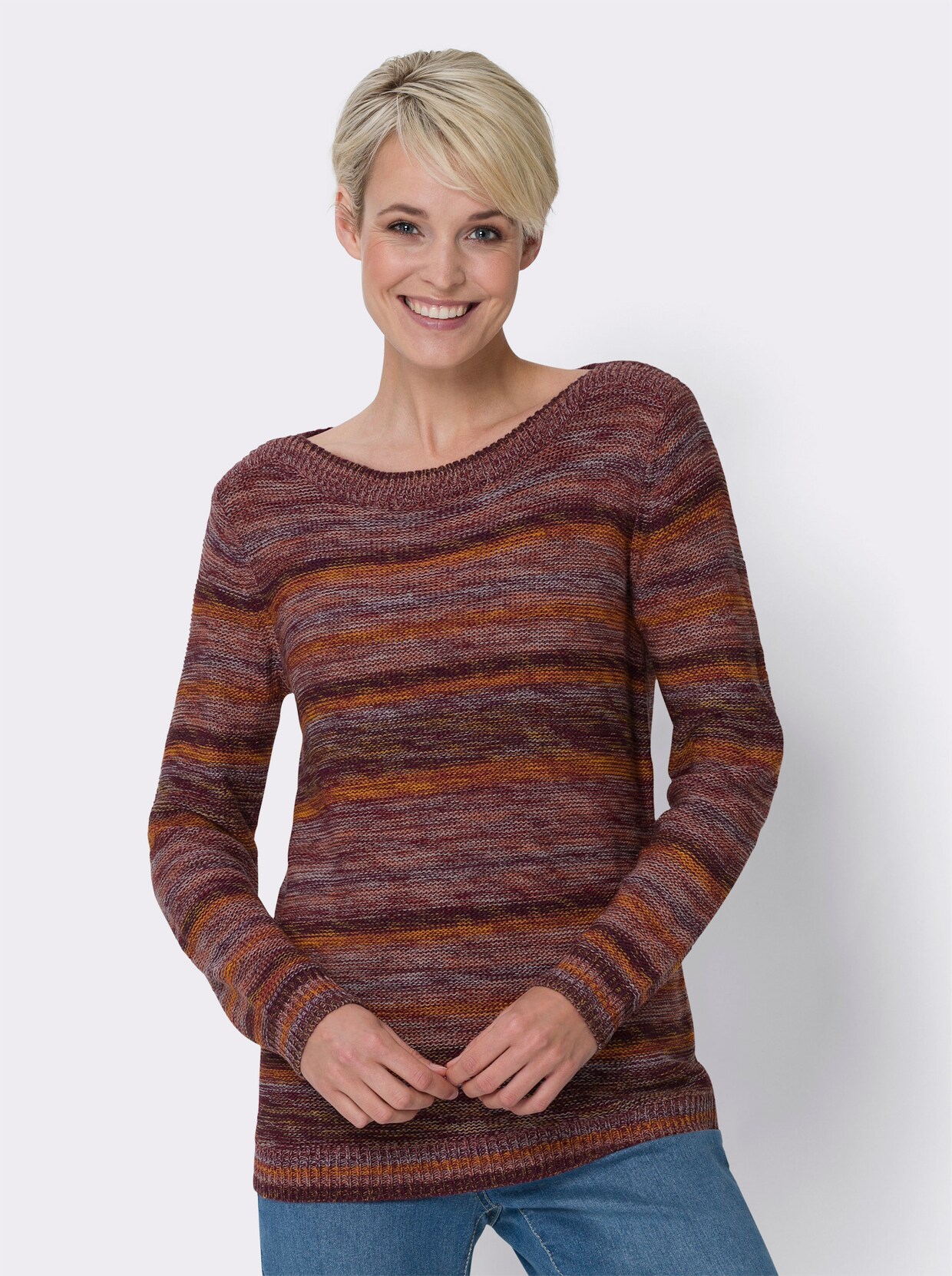 Pullover met lange mouwen - terra/vijg gemêleerd