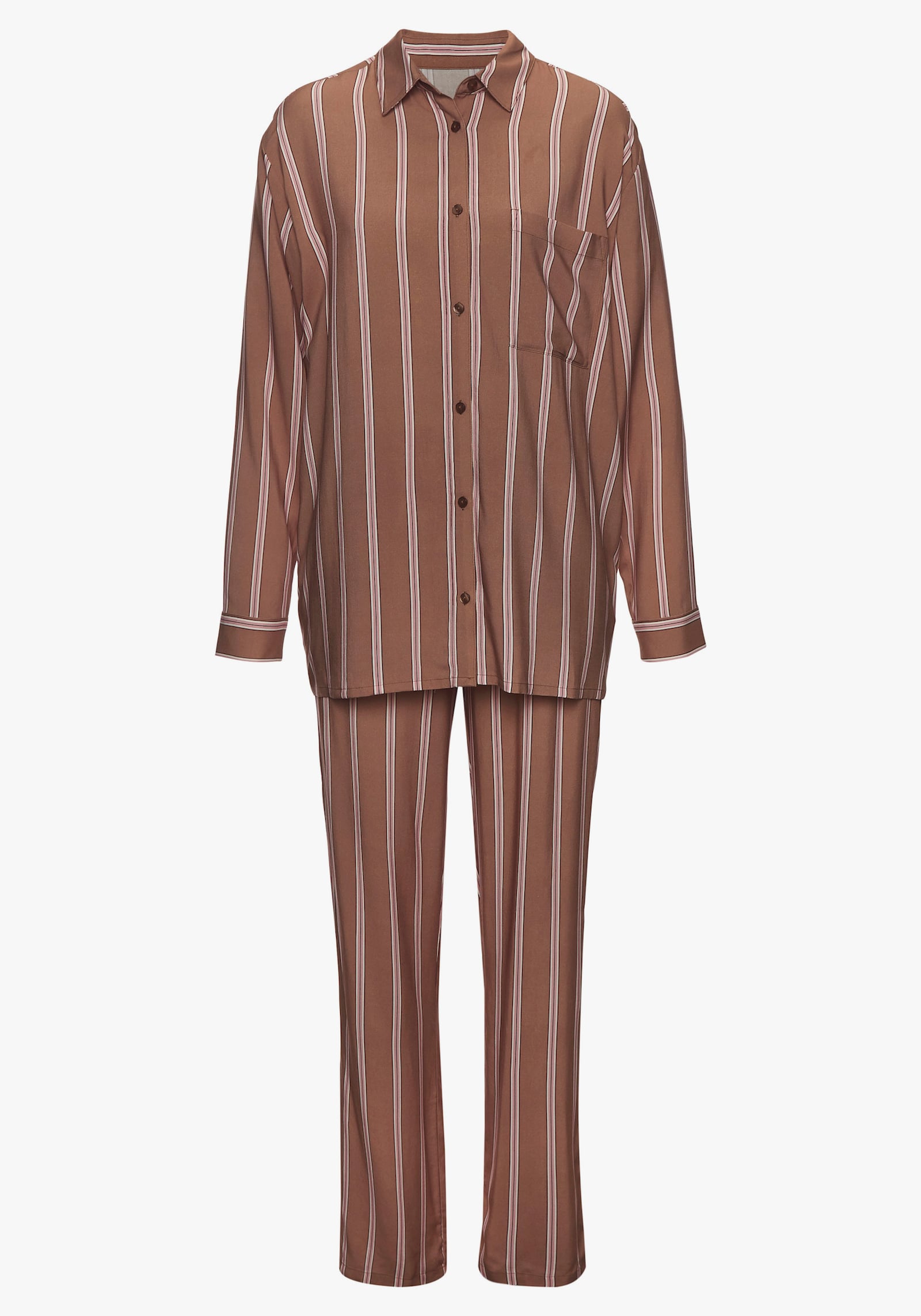 LASCANA Pyjama - marron à rayures