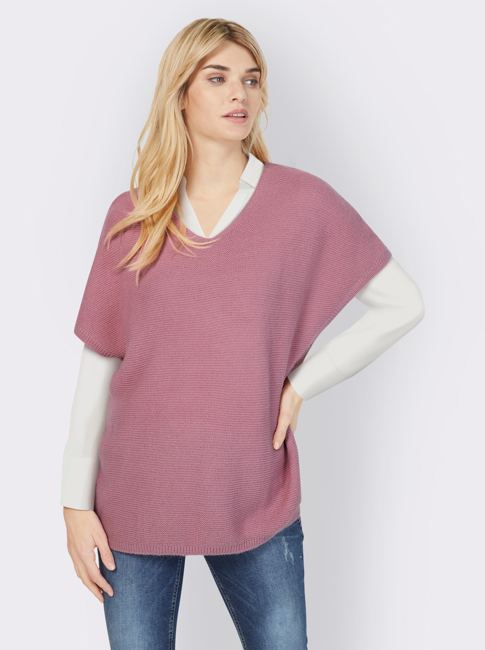 heine Longpullunder im Linksstrick - altrosa