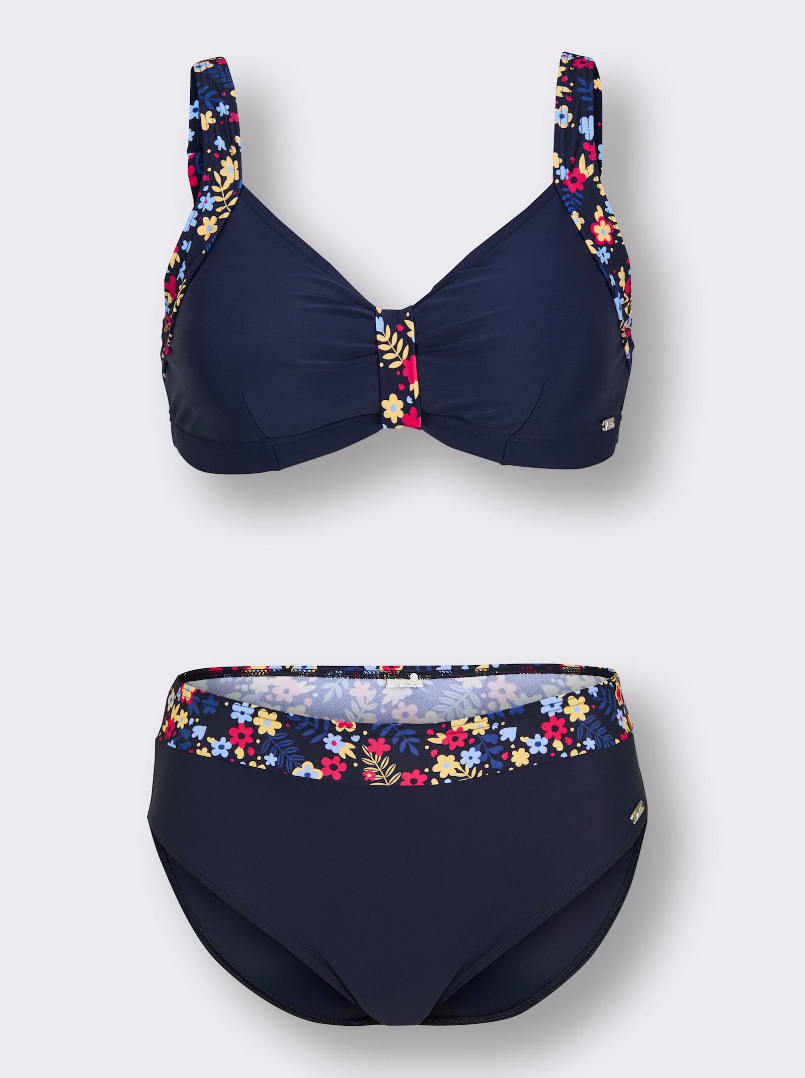 feel good Badeanzug im Millefleurs-Dessin - marine-bedruckt