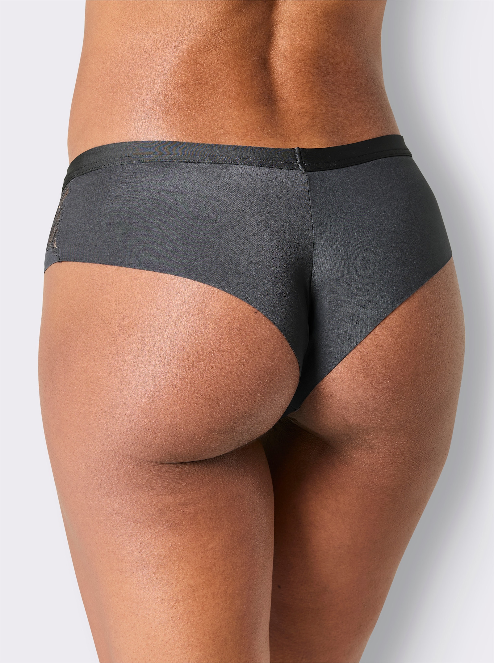 Hüftslip mit Spitze - anthrazit