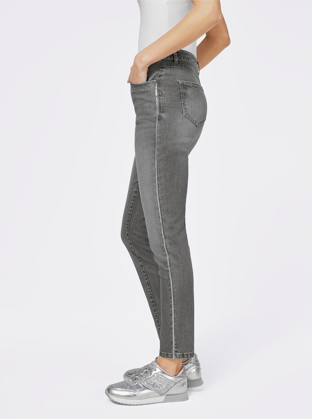 Rechte jeans - light grey-denim